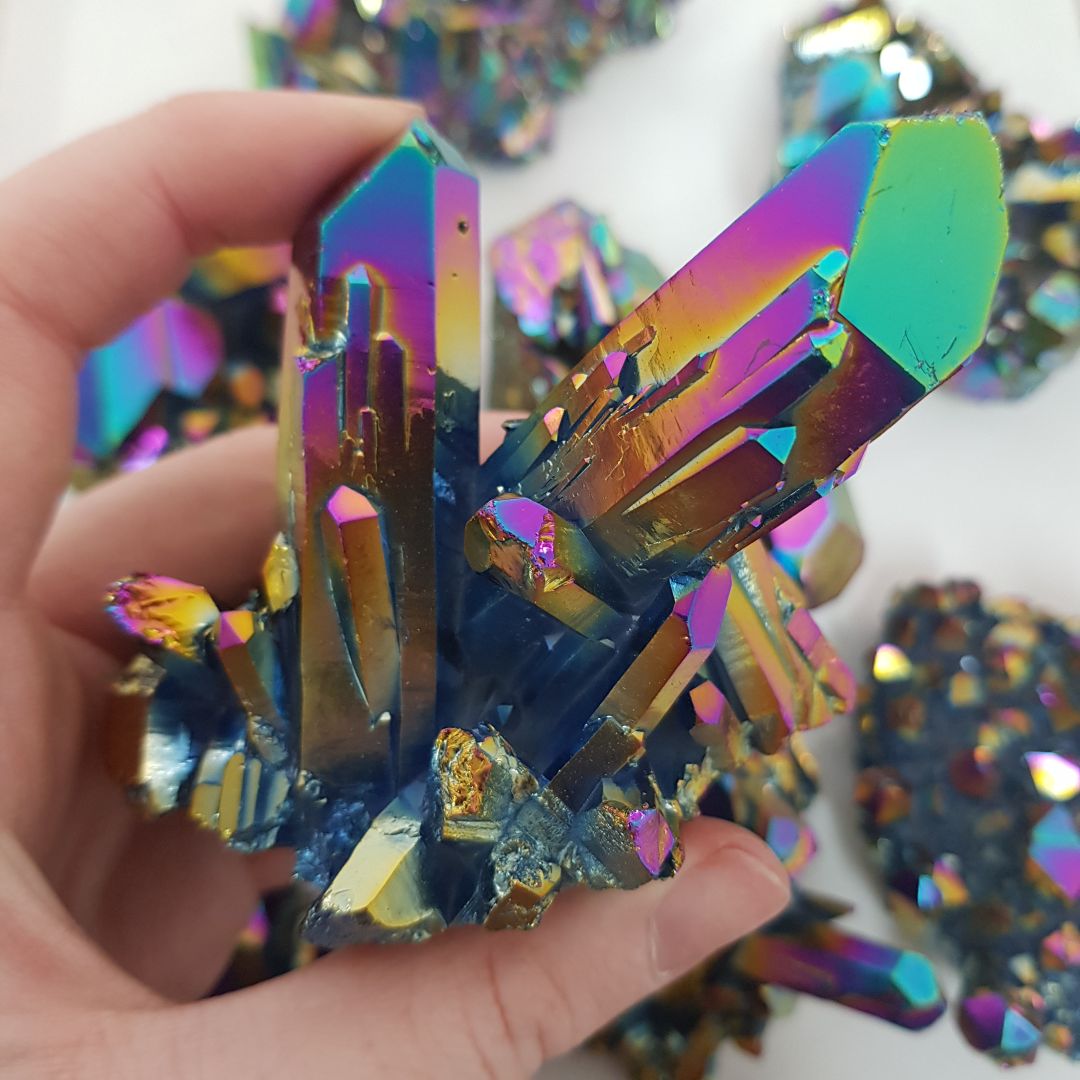 Titanium Aura Quartz - Cluster