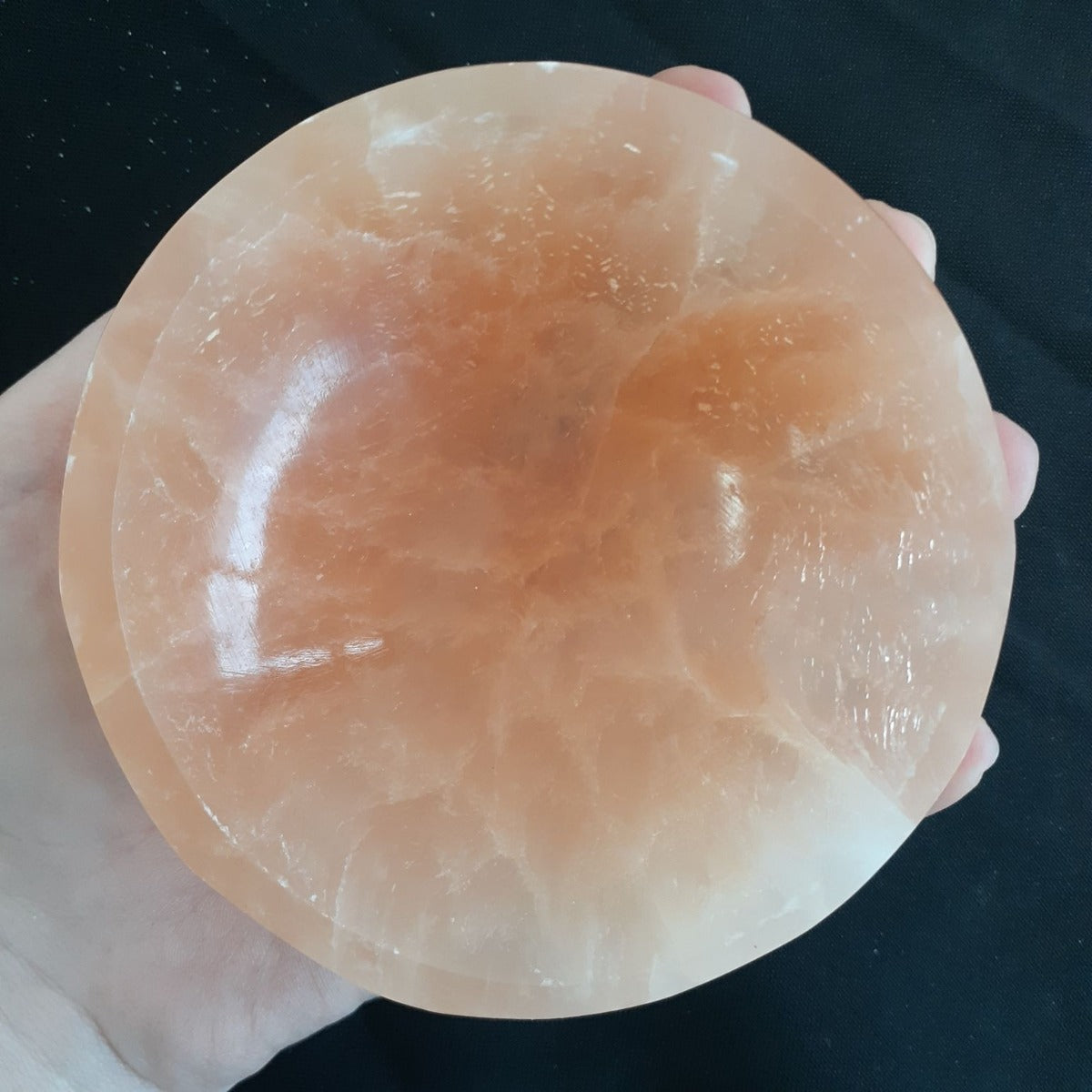 Selenite Bowl - Peach/Orange 10cm