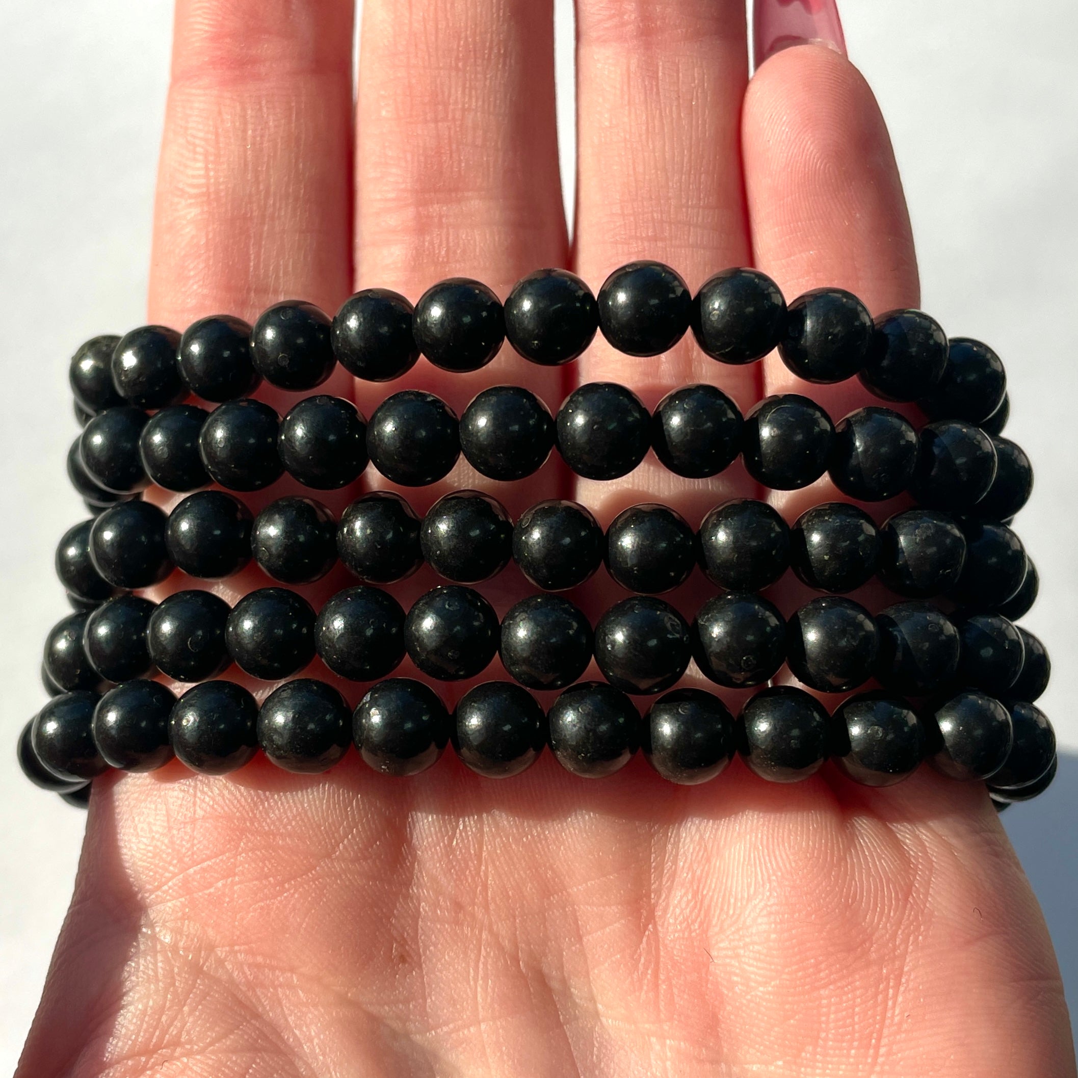 Shungite Beads Bracelet 6mm
