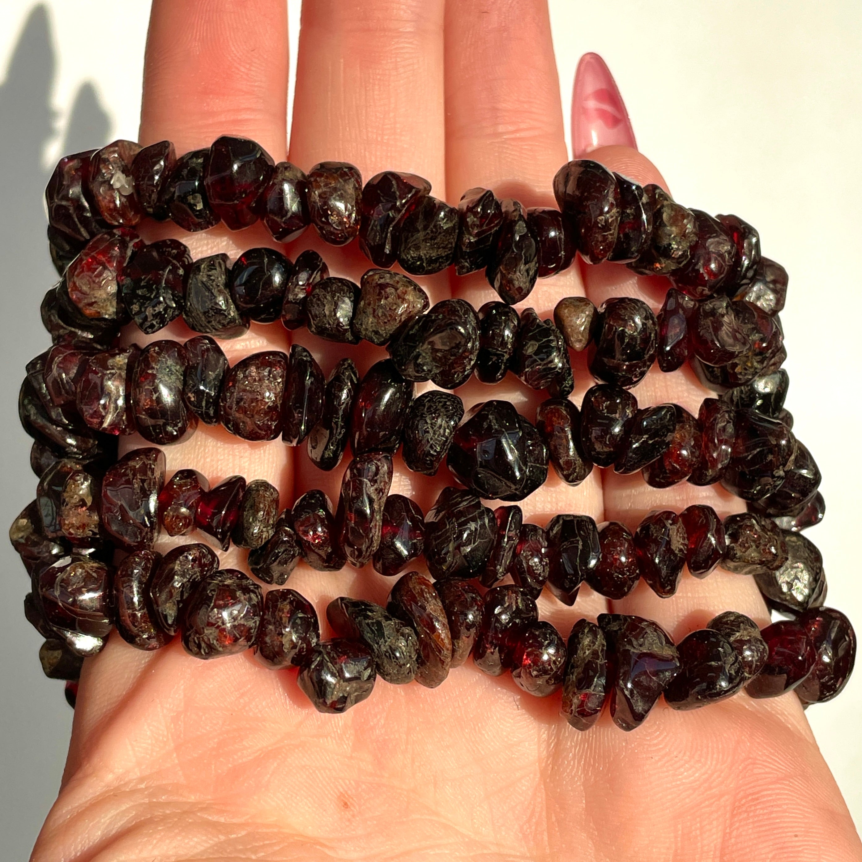 Garnet Chip Bracelet - Large