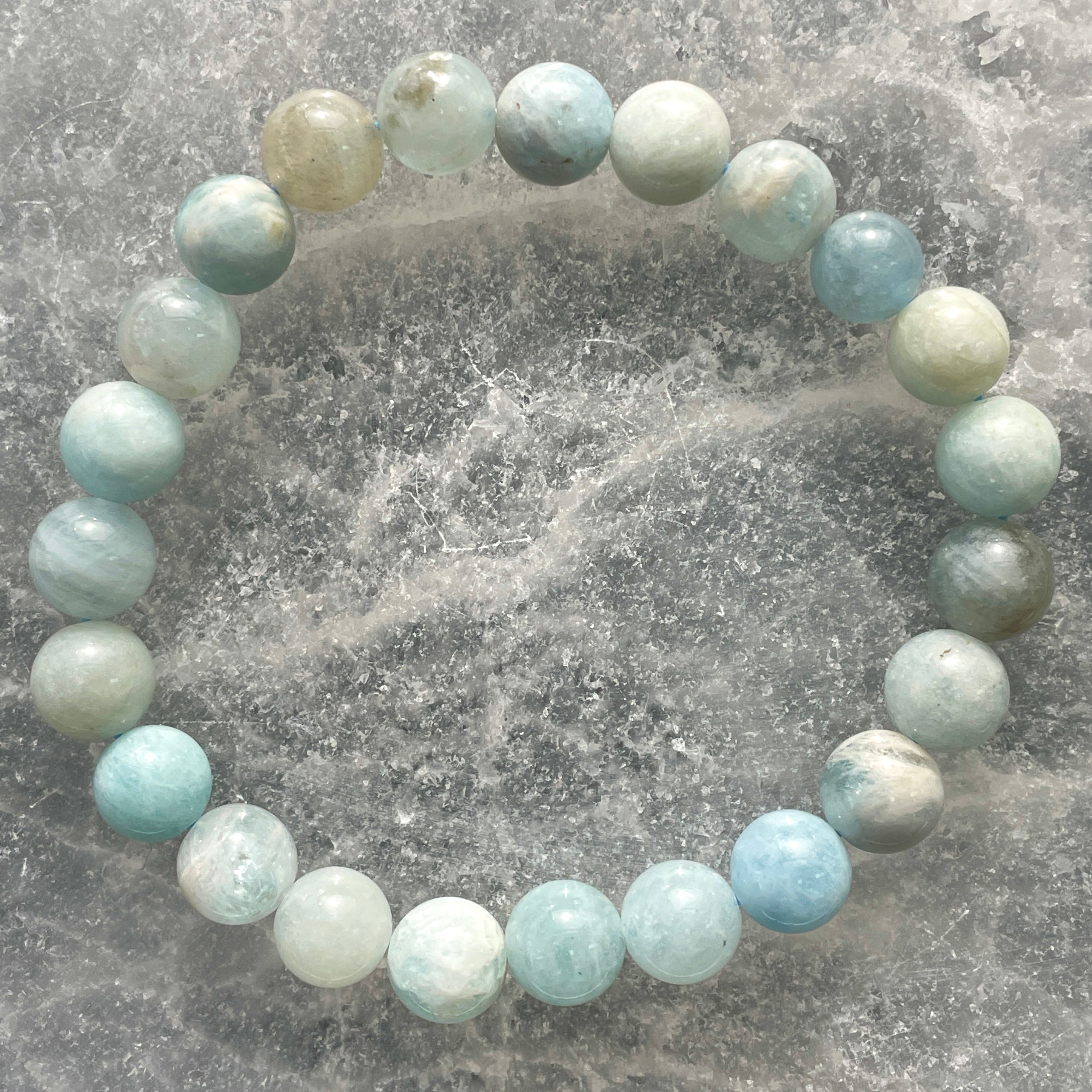 Aquamarine AA Beads Bracelet 8mm