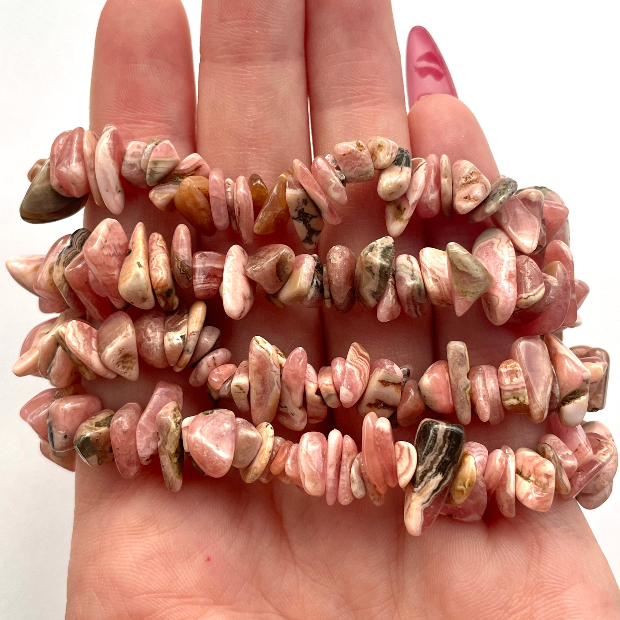 Rhodochrosite (Argentina) Chip Bracelet