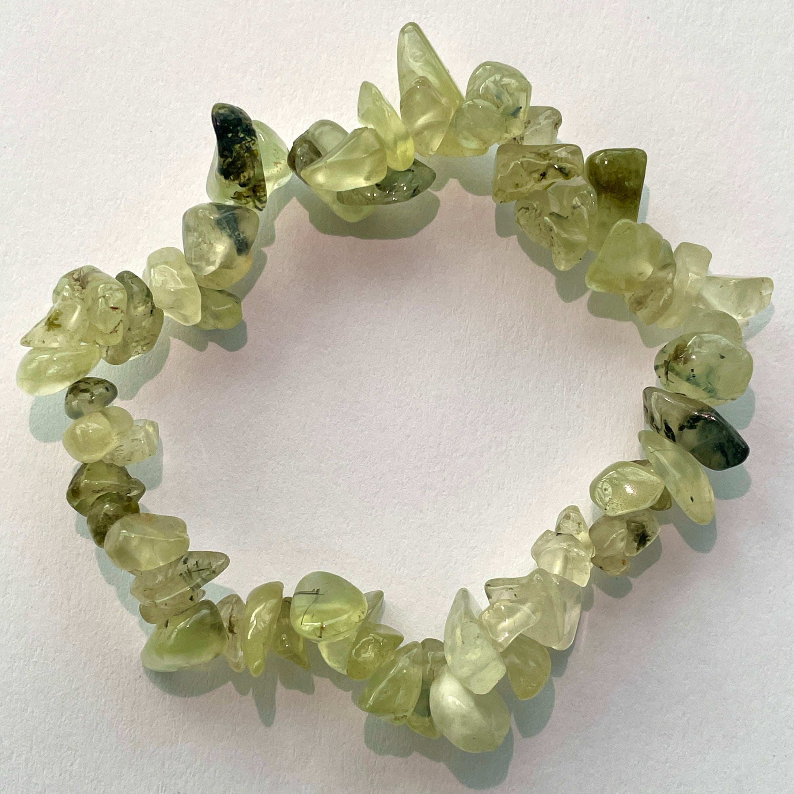 Epidote/Prehnite with Tourmaline Chip Bracelet
