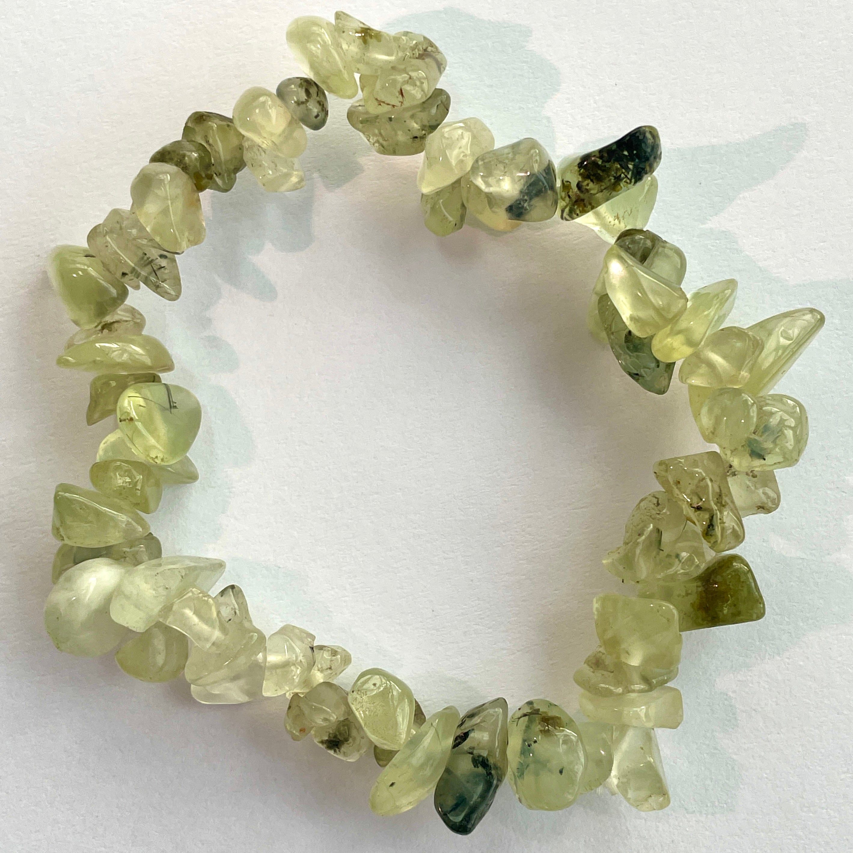 Epidote/Prehnite with Tourmaline Chip Bracelet