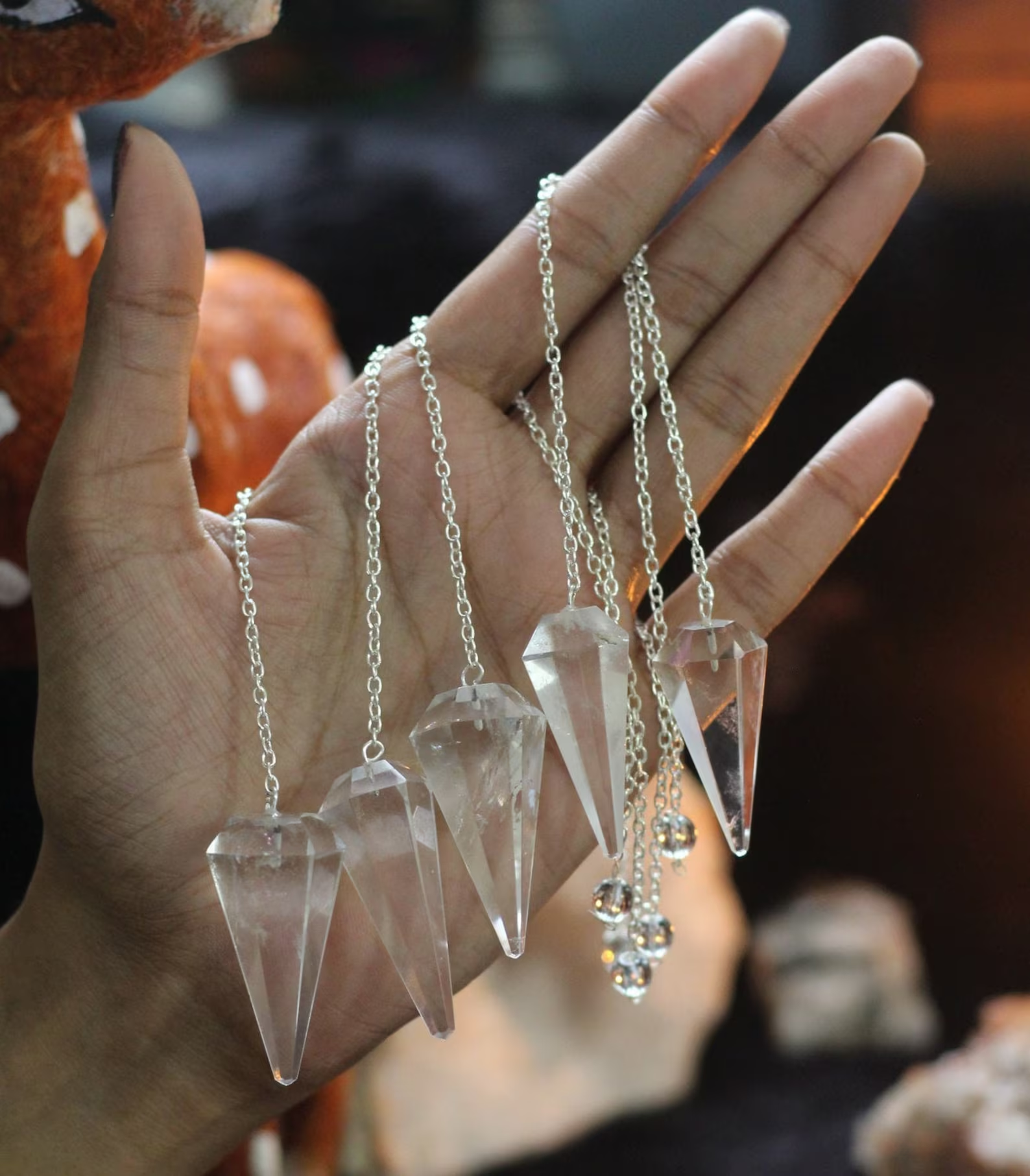 Clear Quartz - Faceted Pendulum