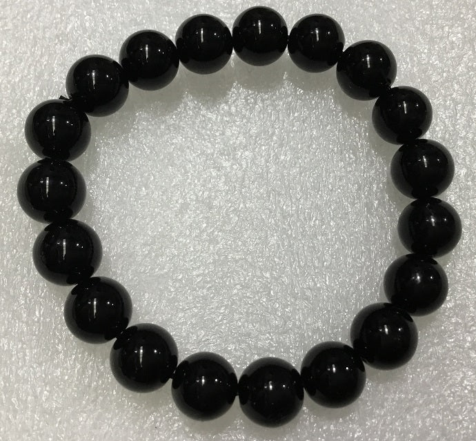 Black Obsidian Beads Bracelet - 10mm
