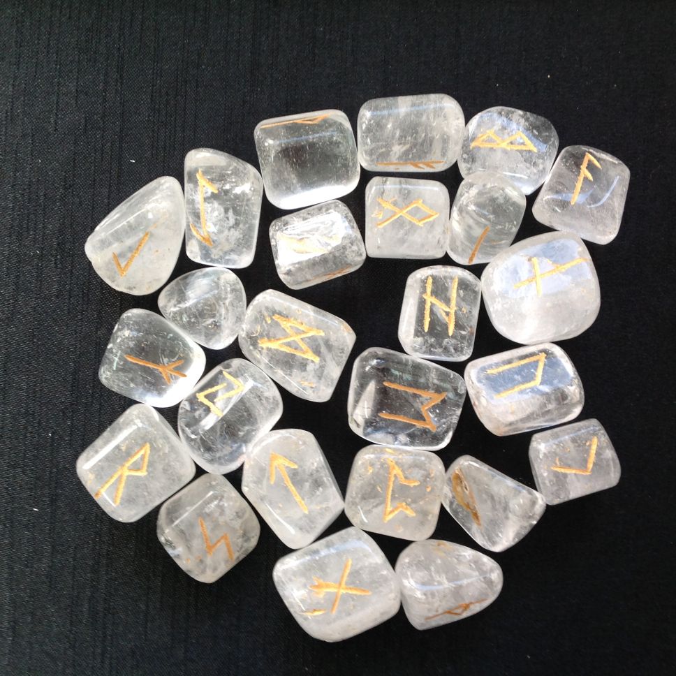 Clear Quartz Runes Set