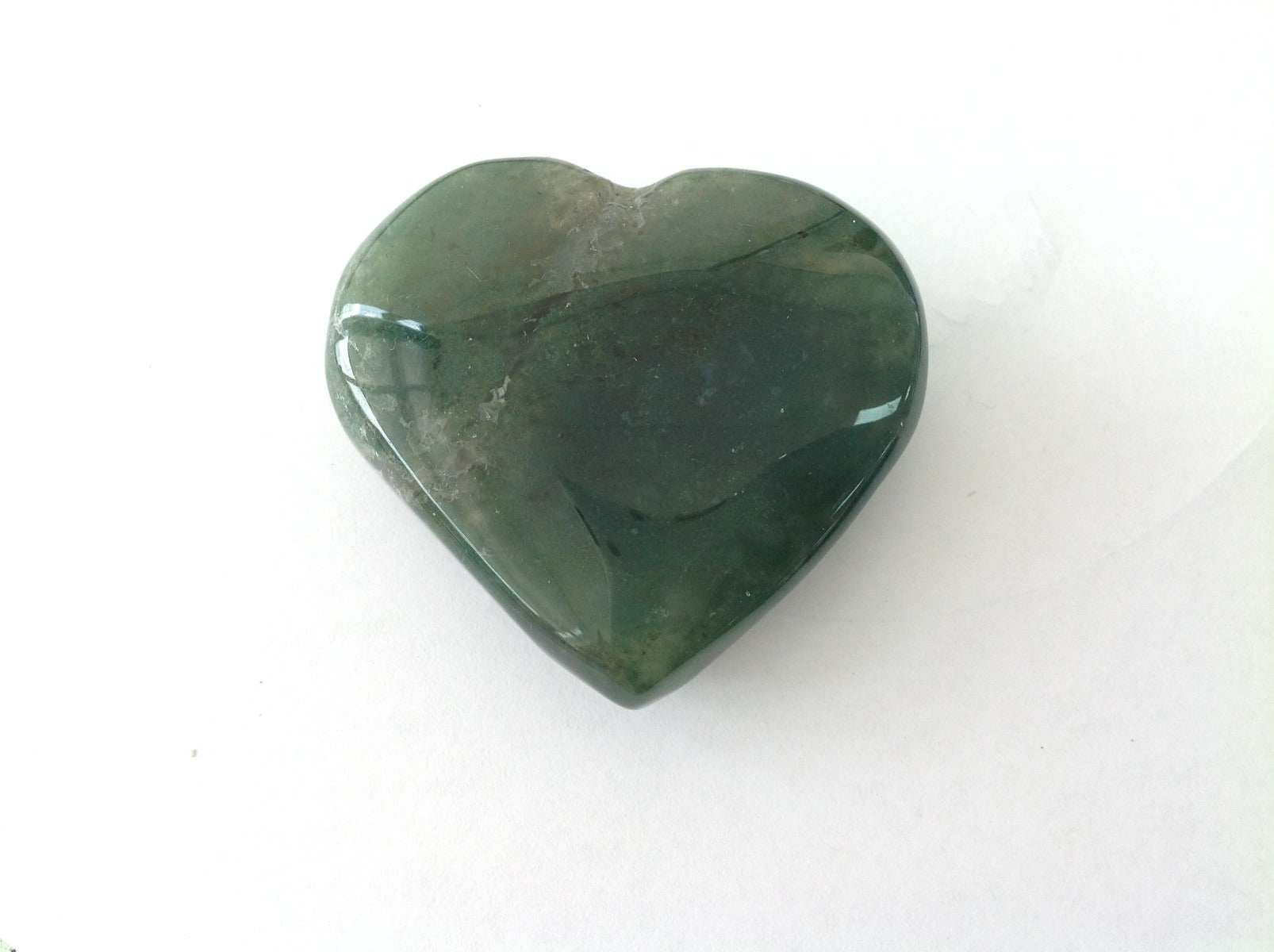 Moss Agate Heart - 5cm