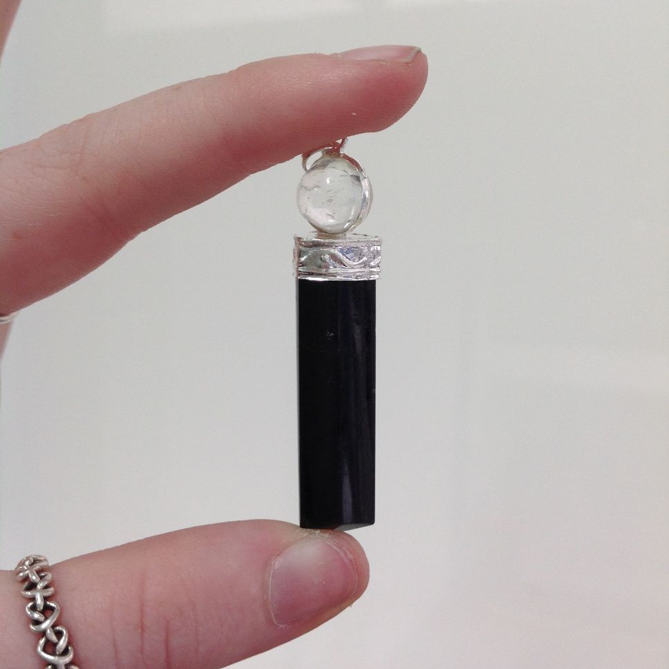 Black Tourmaline - Ball Point Pendant