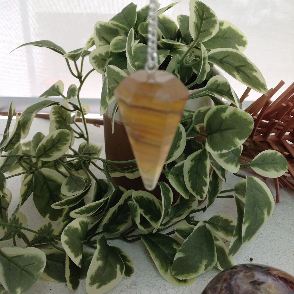 Fluorite Faceted Pendulum