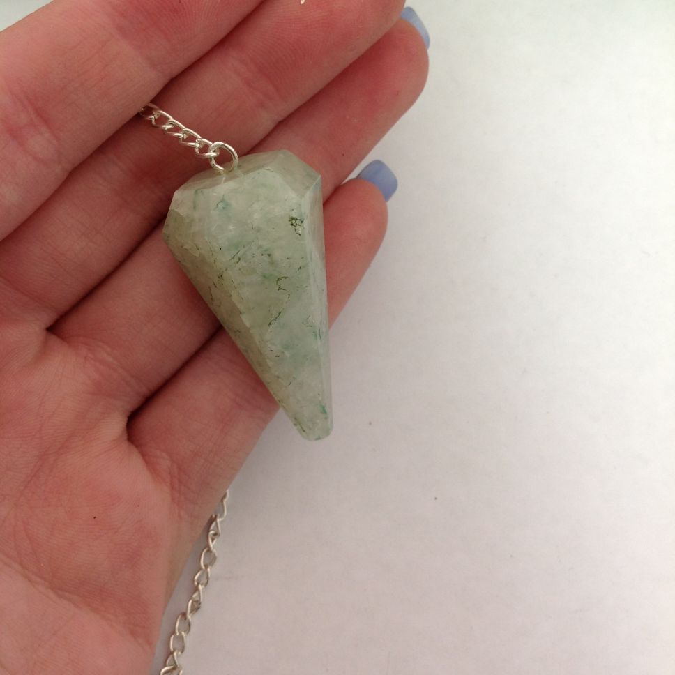 Green Aventurine Faceted Pendulum