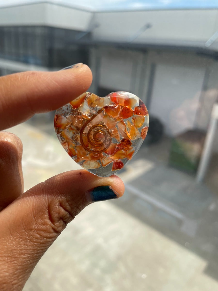 Orgonite Heart - Carnelian - SM