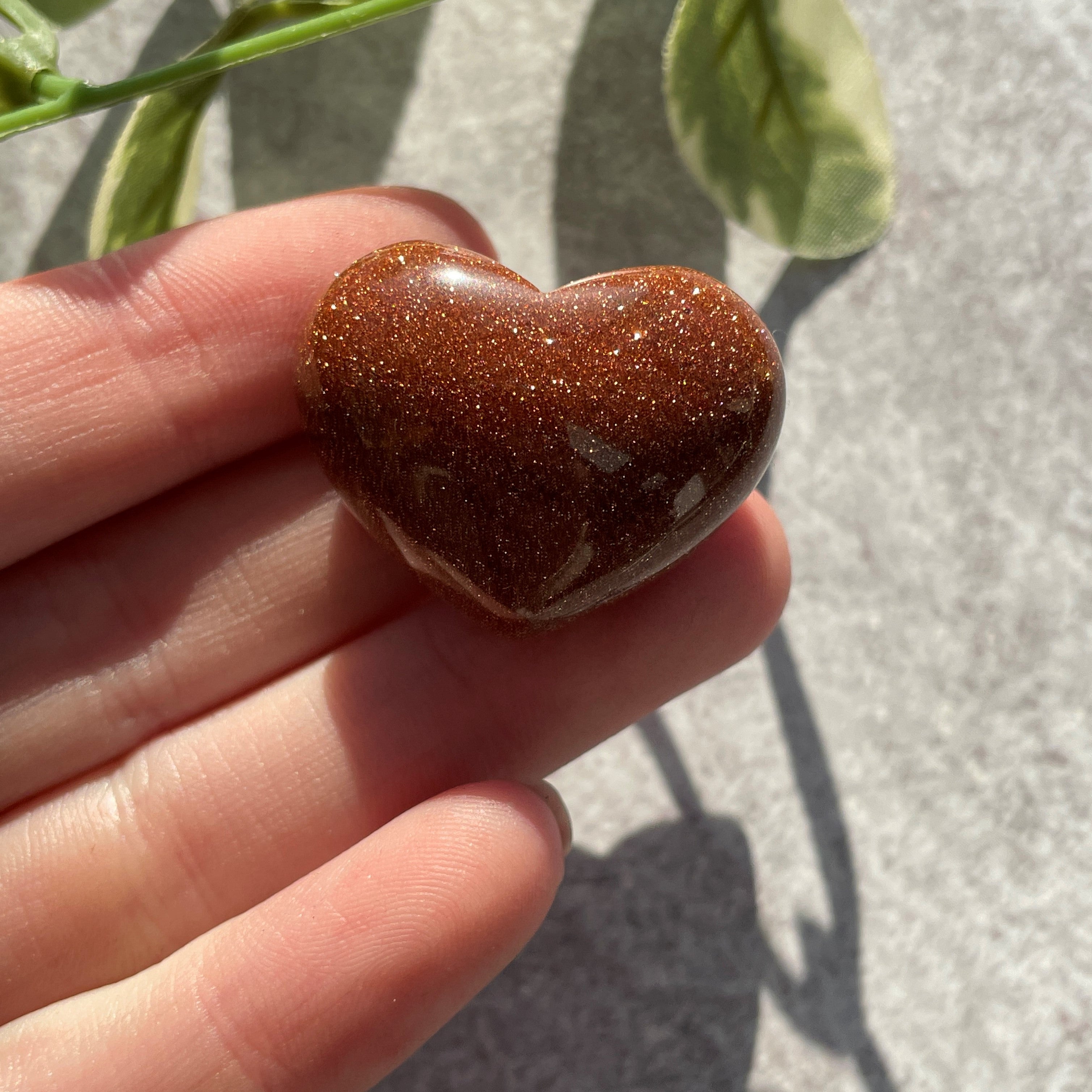 Goldstone Red Heart 3cm