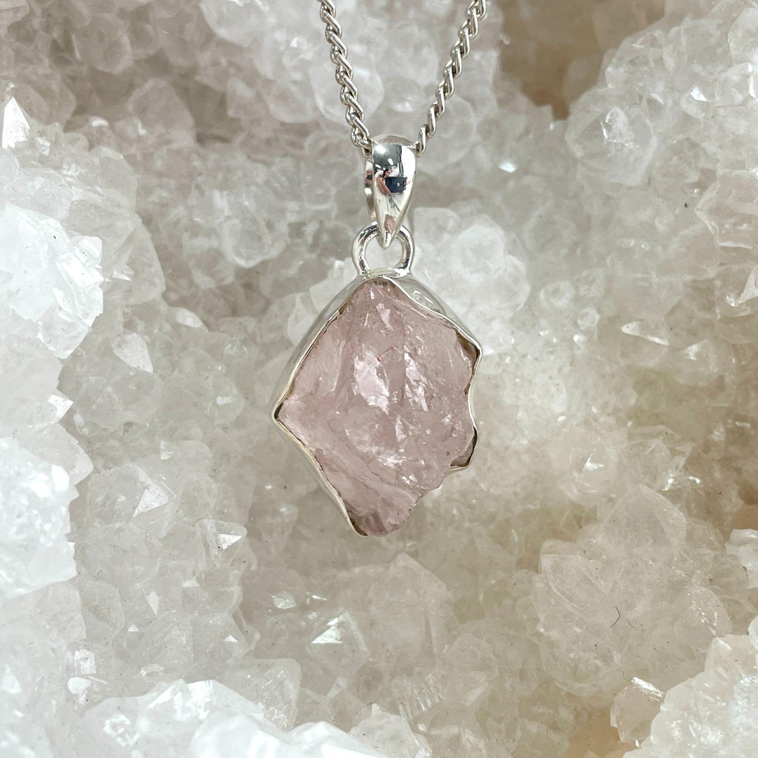 Sterling Silver Pendant - Rose Quartz - SP26