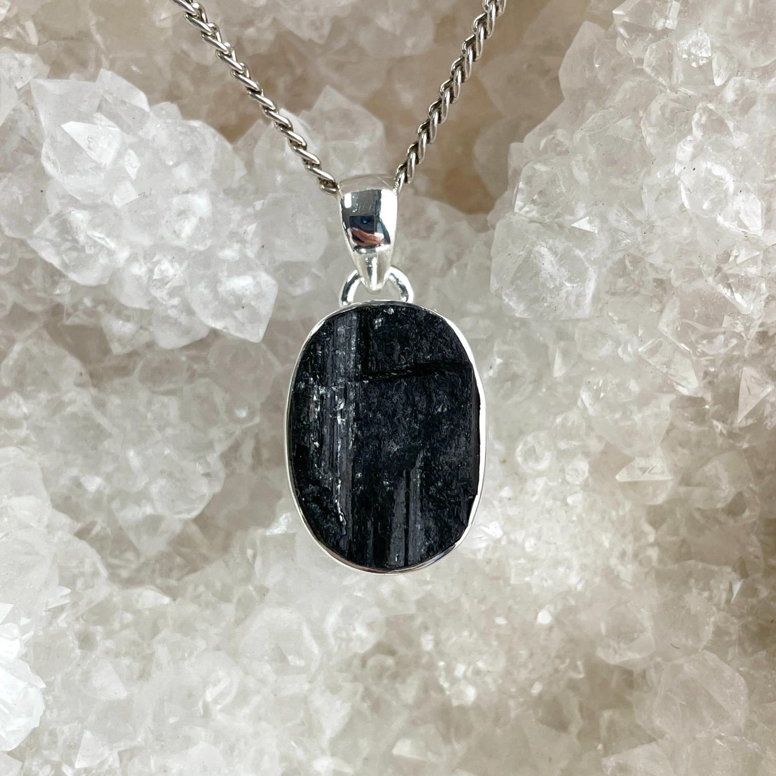 Sterling Silver Pendant - Black Tourmaline
