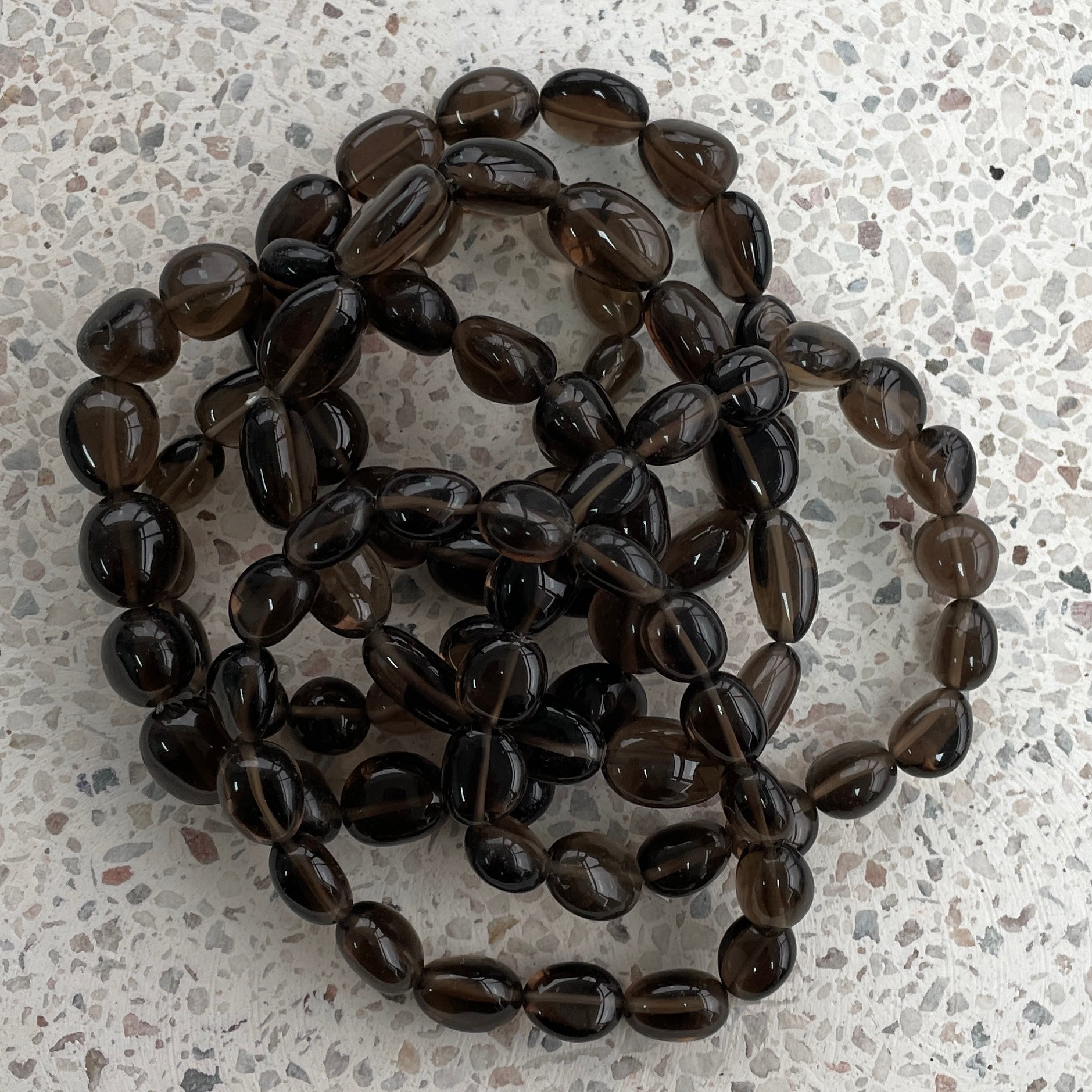 Smokey Quartz Nugget Beaded Bracelet