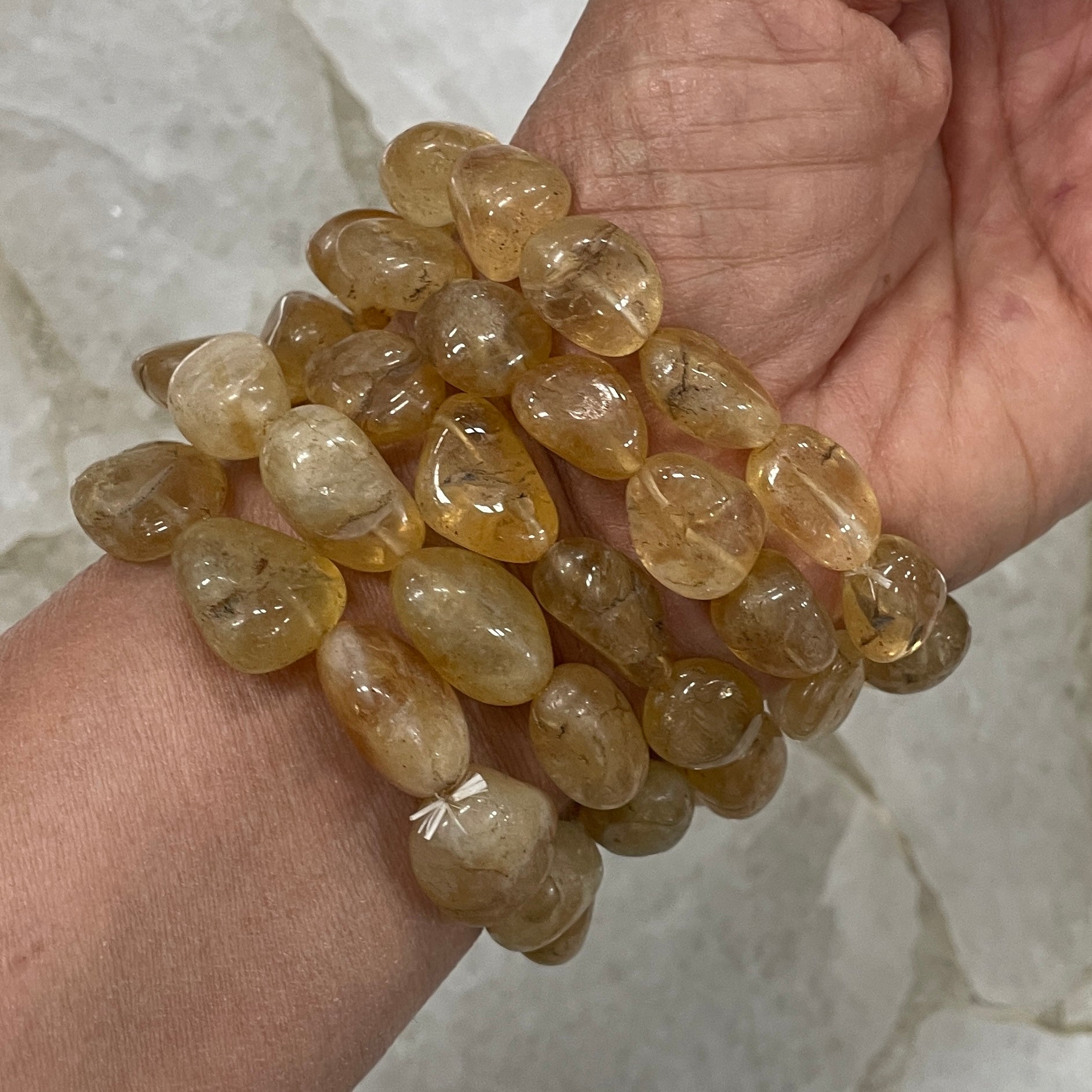Citrine Nugget Beaded Bracelet