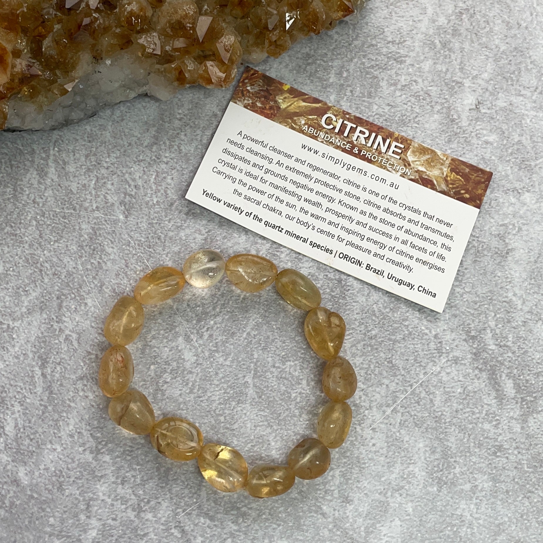 Citrine Nugget Beaded Bracelet