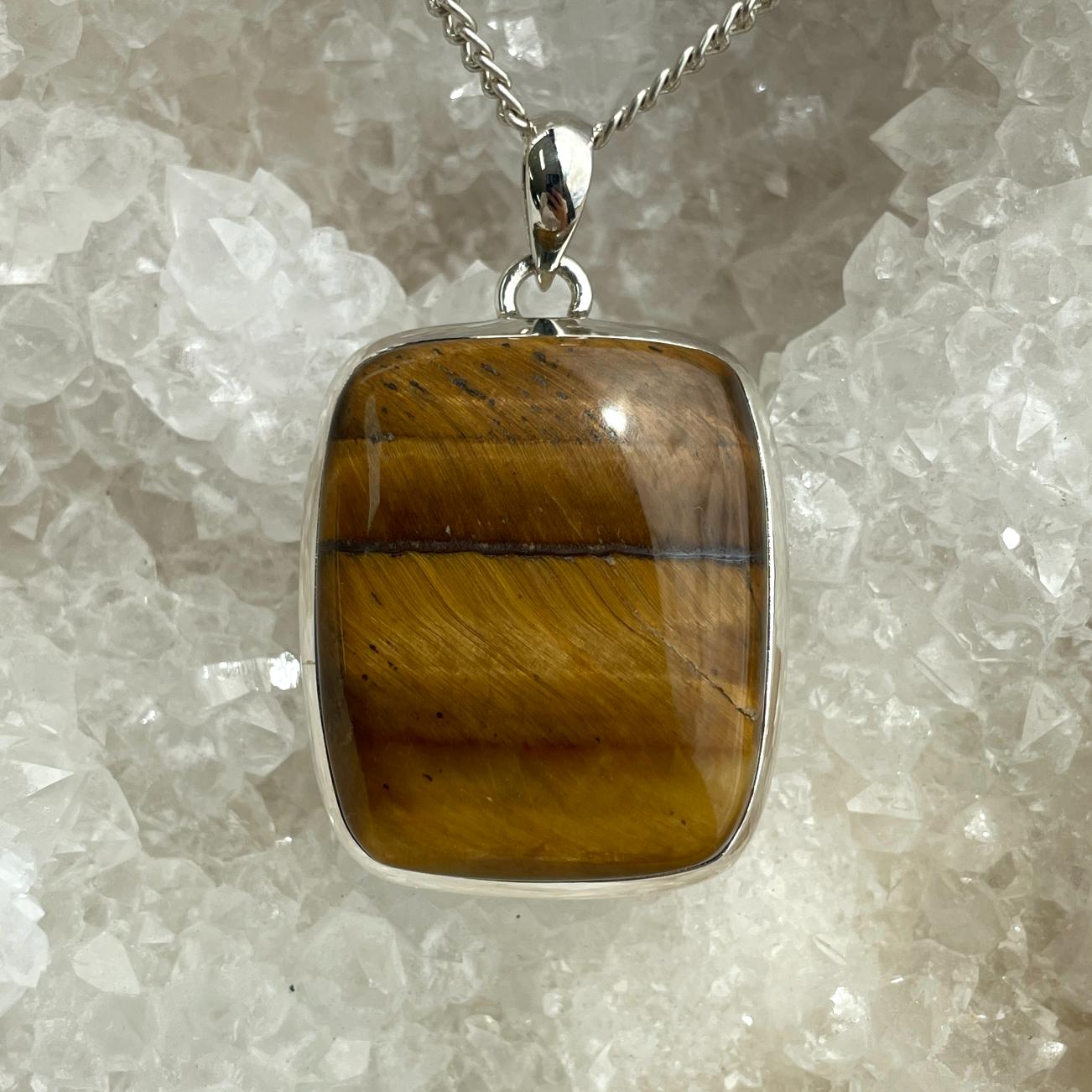 Sterling Silver Pendant - Tigers Eye LRG - SP55