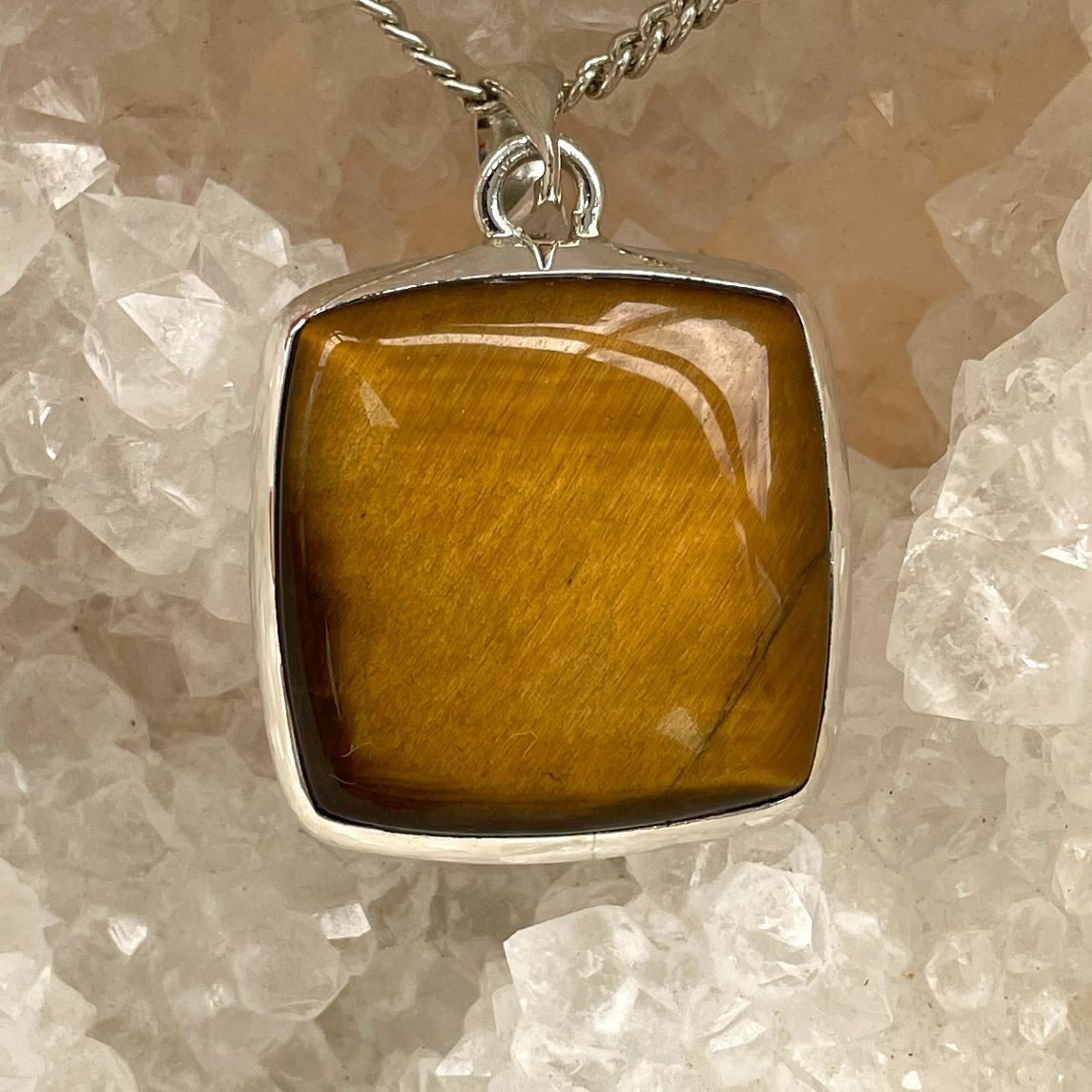 Sterling Silver Pendant - Tigers Eye - SP56