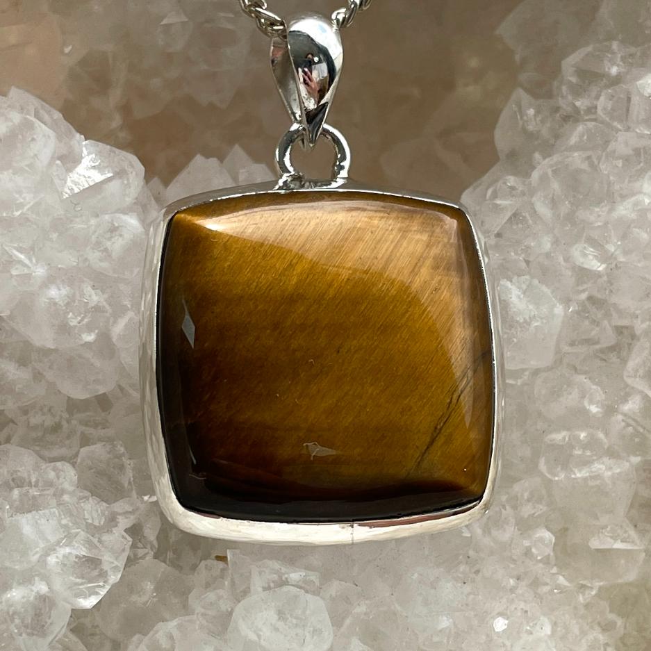 Sterling Silver Pendant - Tigers Eye - SP56