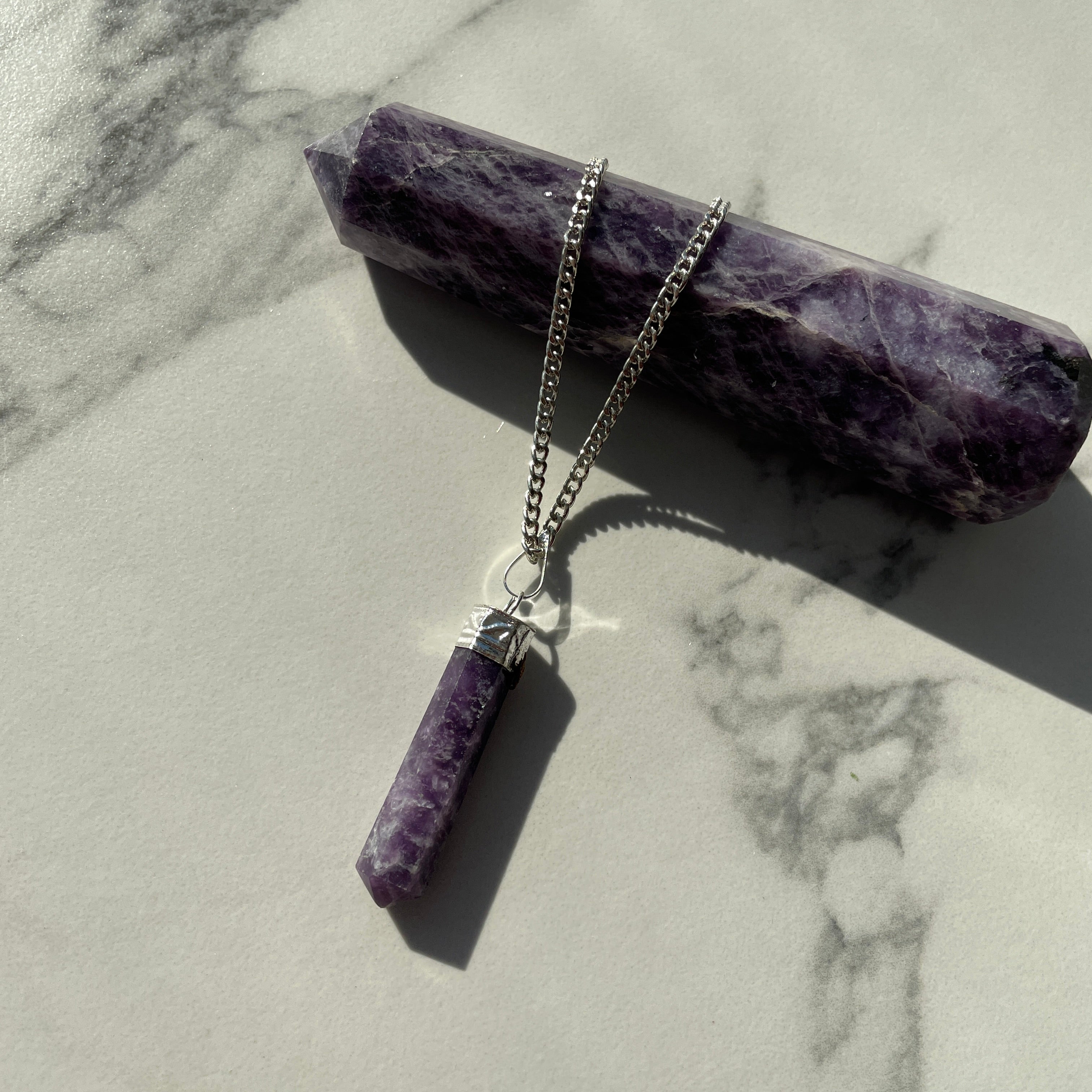 Lepidolite - Cap Point Pendant