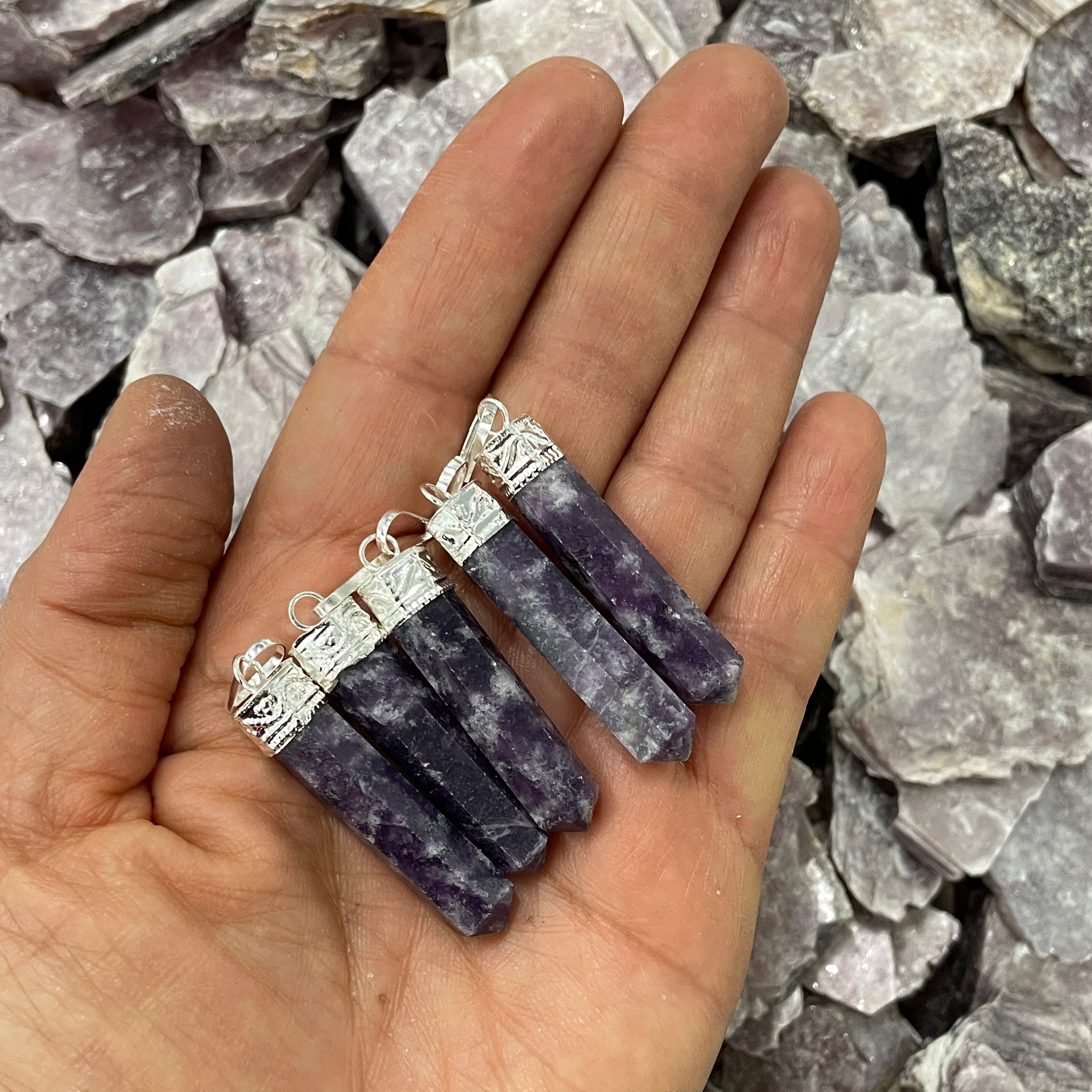 Lepidolite - Cap Point Pendant