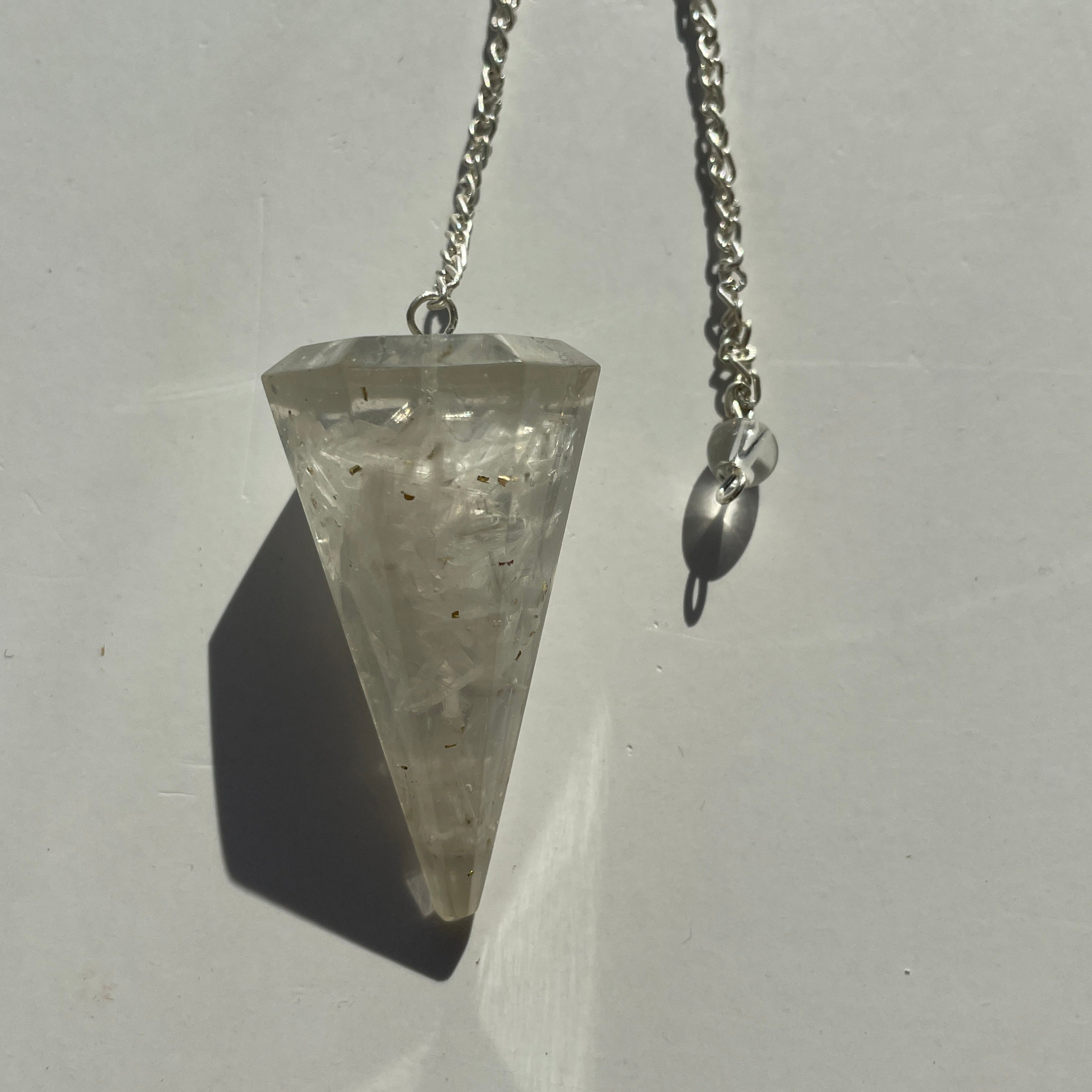 Orgonite Faceted Pendulum - Selenite