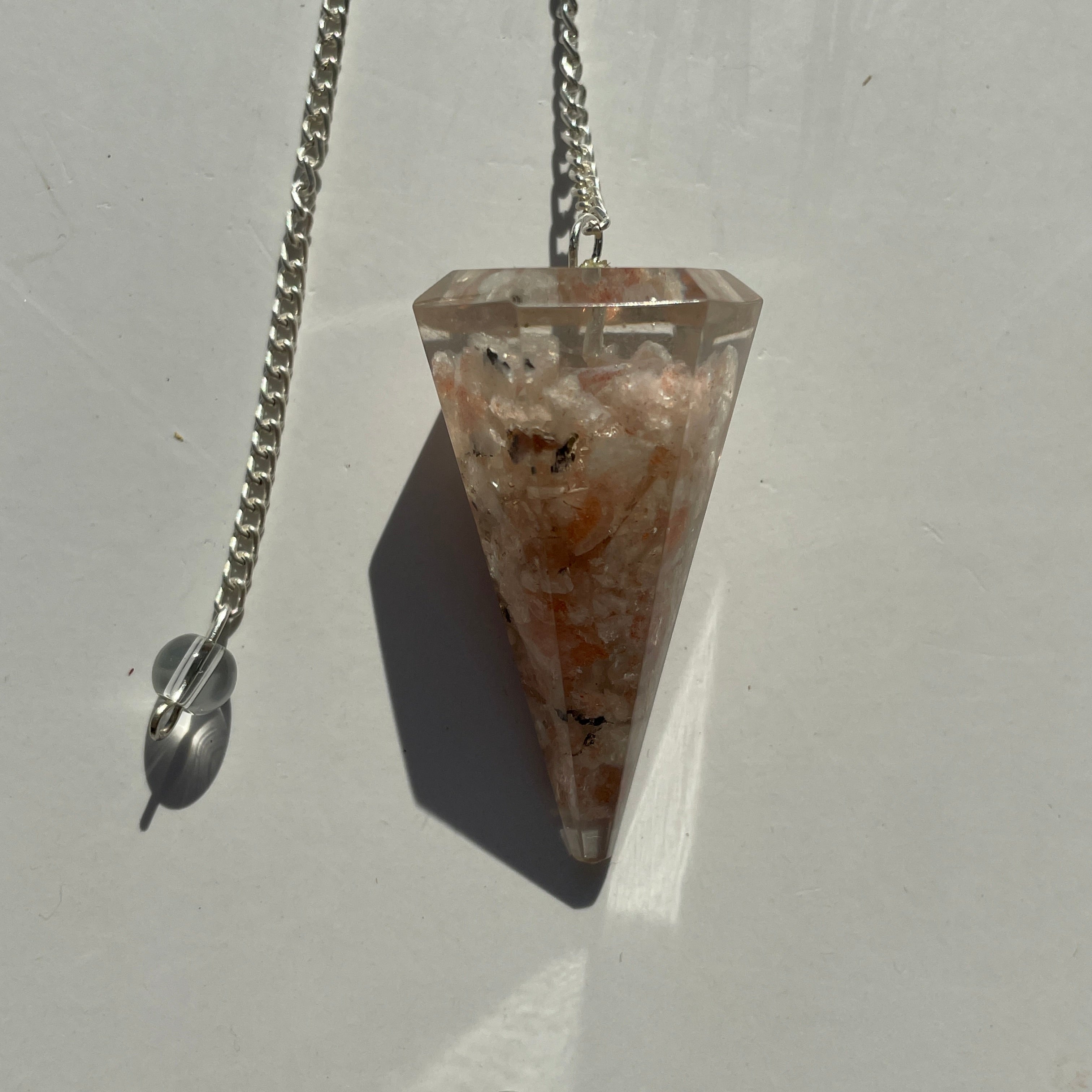 Orgonite Faceted Pendulum - Sunstone