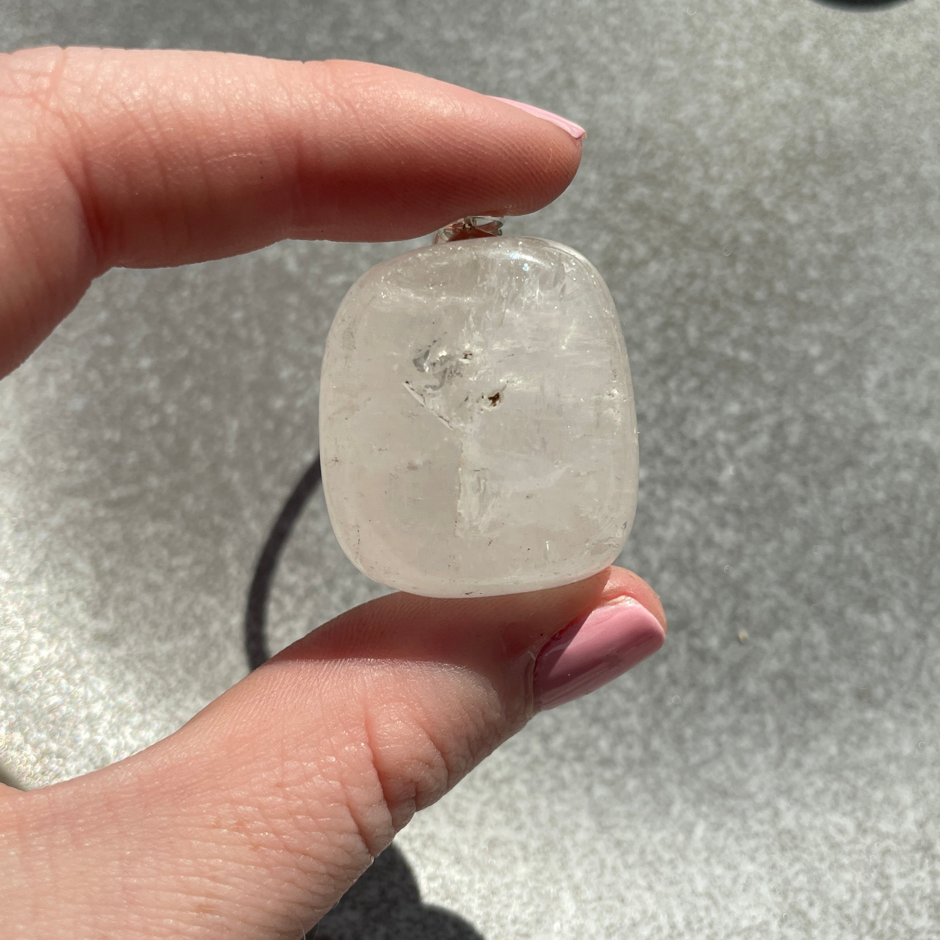 Clear Quartz Tumble Keyring