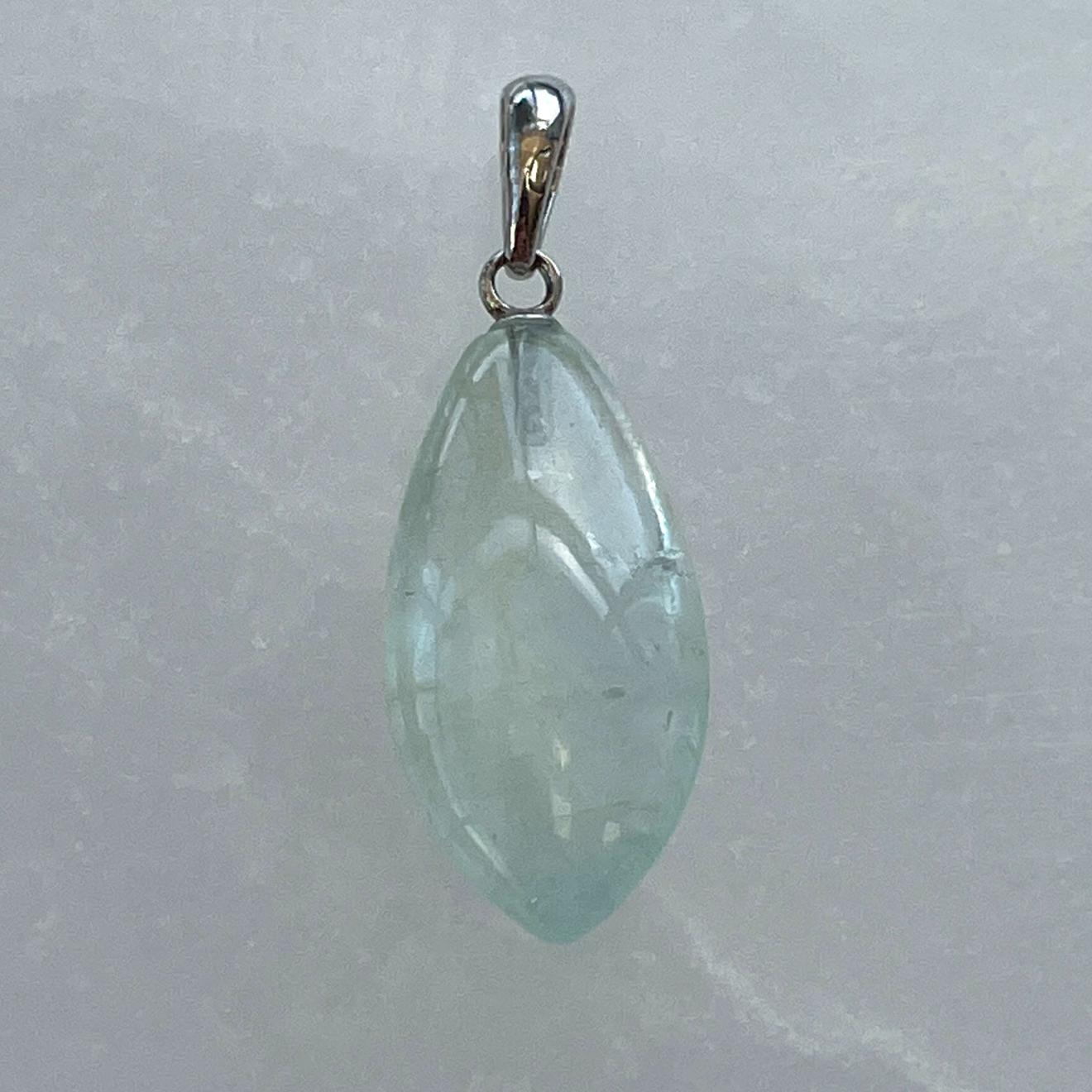 Aquamarine AB+ Sterling Silver Pendant