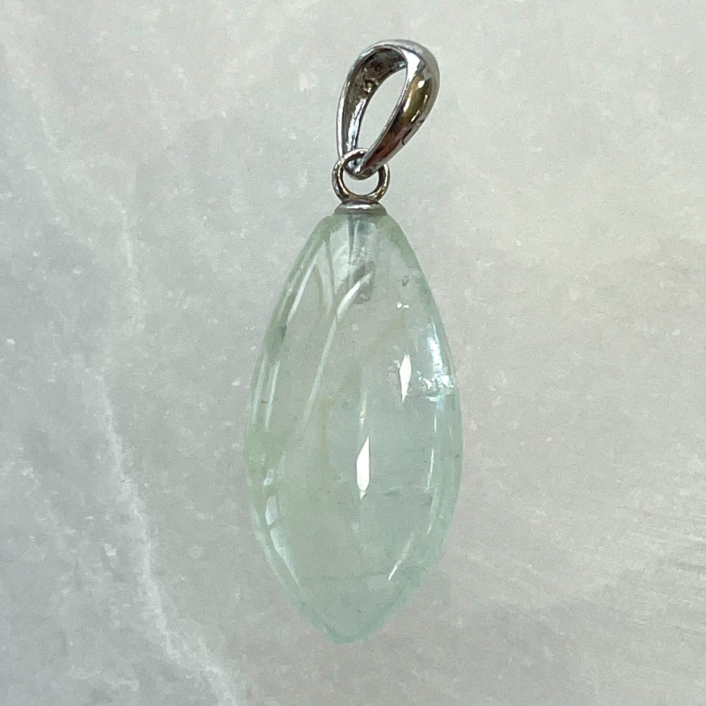 Aquamarine AB+ Sterling Silver Pendant