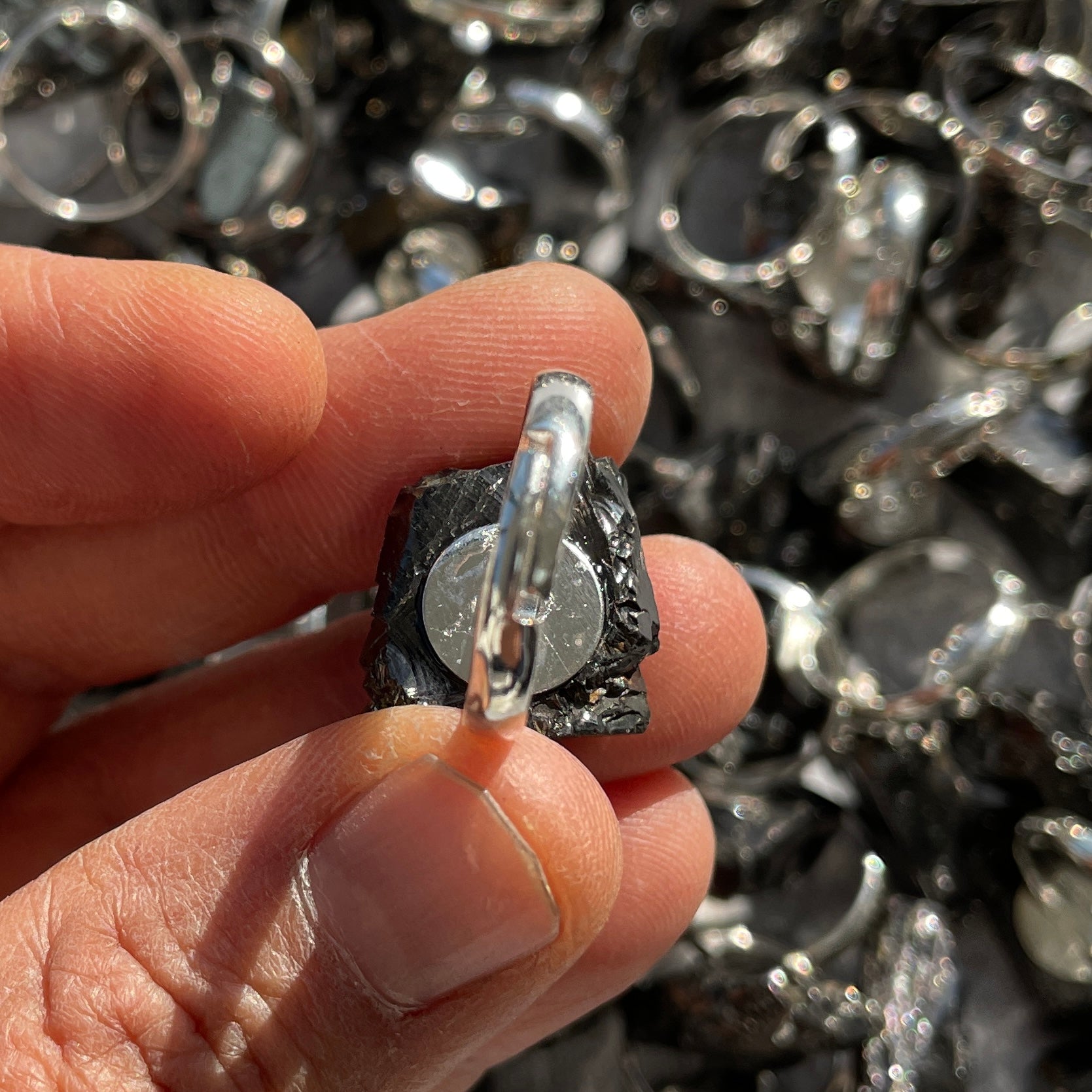 Shungite Elite - Silver Plated Adjustable Ring