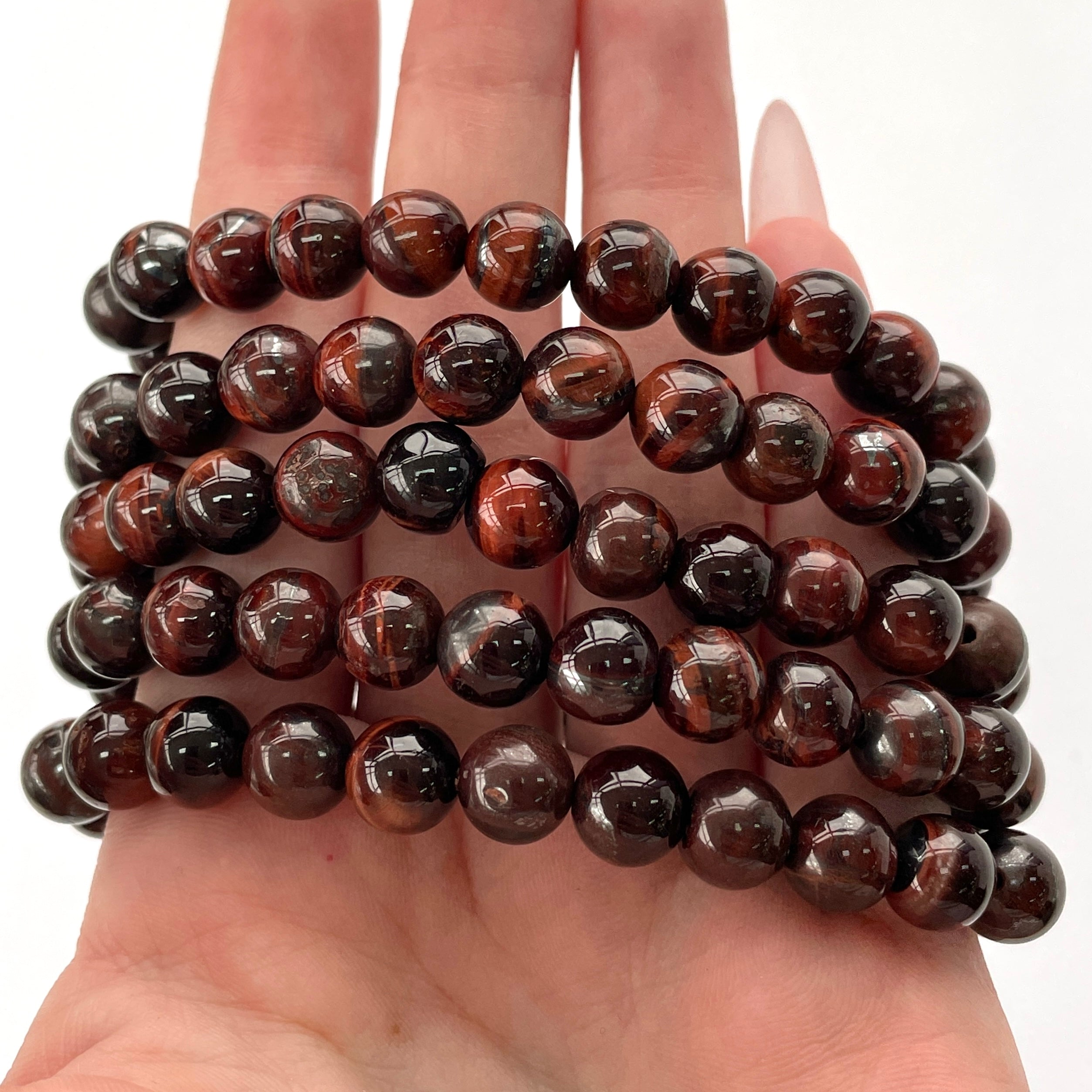 Red Tigers Eye Beads Bracelet
