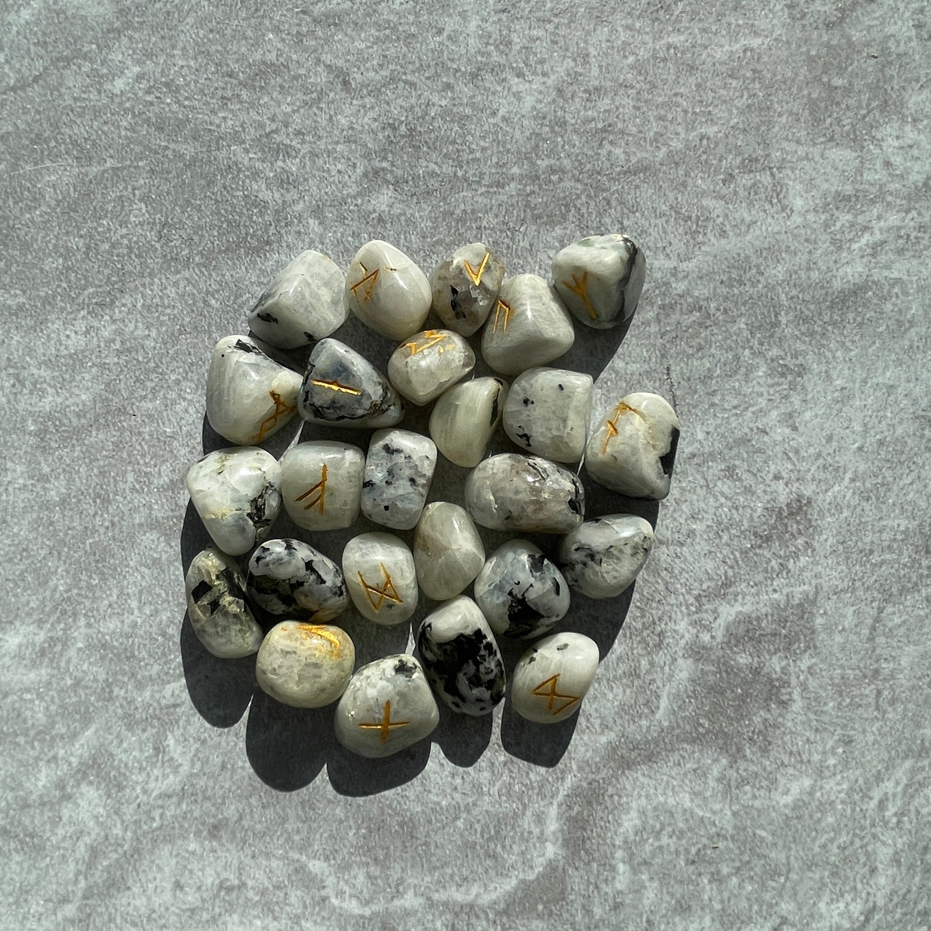 Rainbow Moonstone - Boxed Runes Set