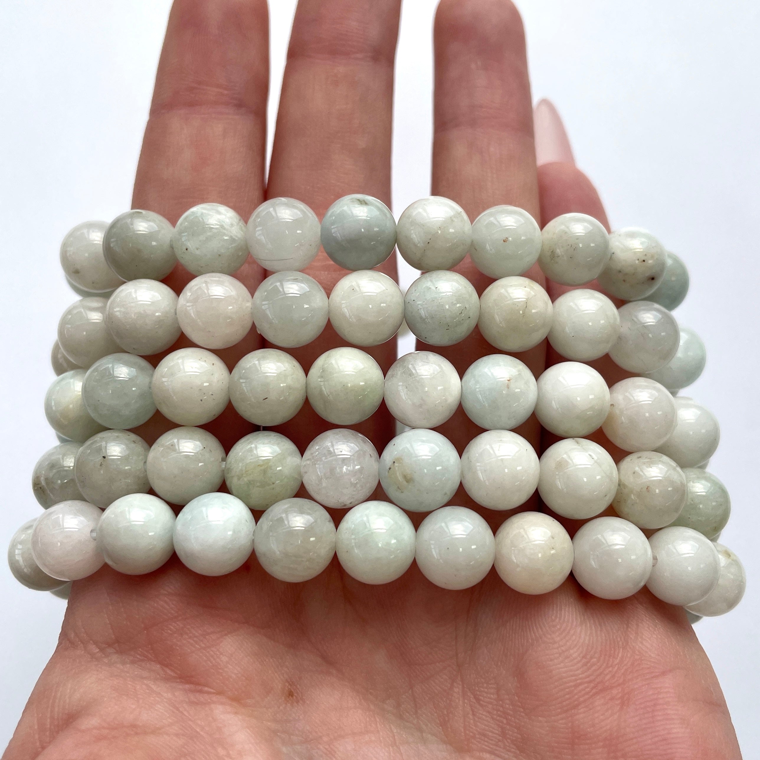 Aquamarine B Beads Bracelet - 8mm