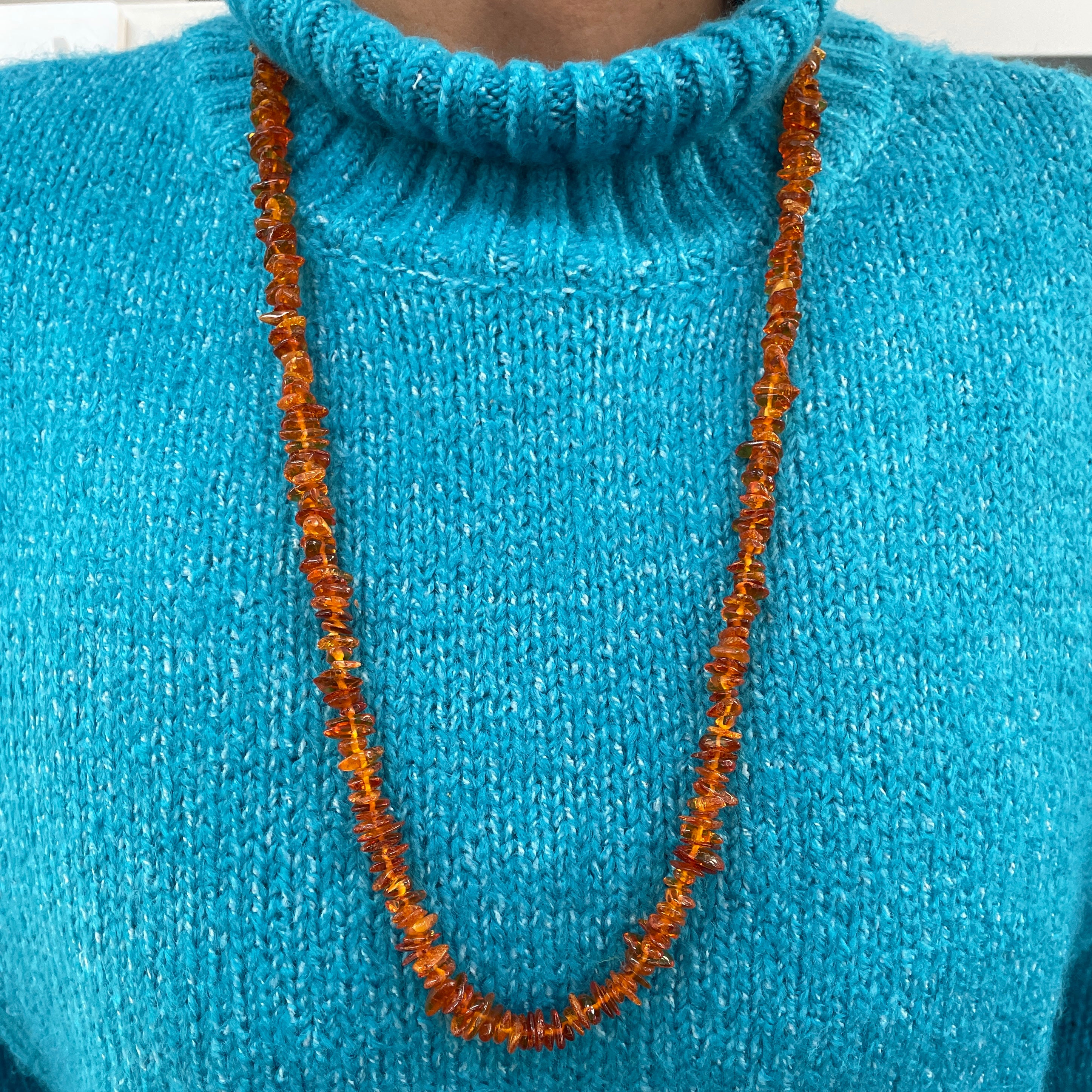 Amber Chip Necklace - Short