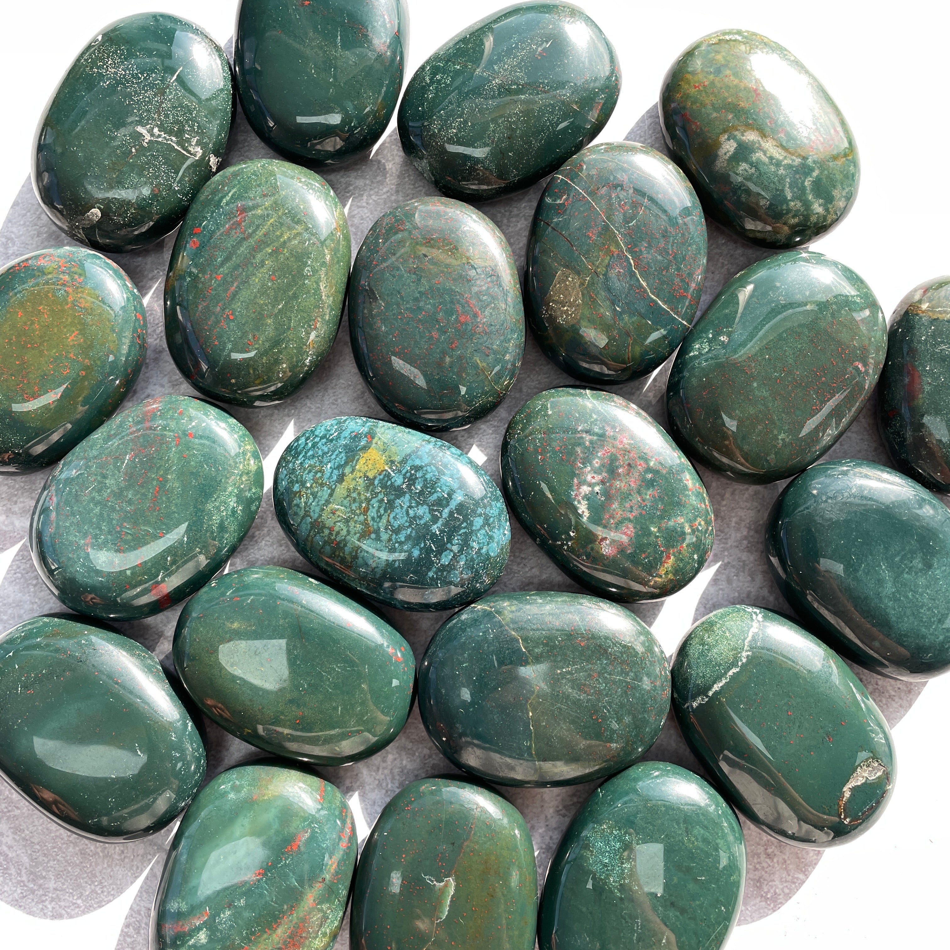 Bloodstone Palm Stone - 6cm