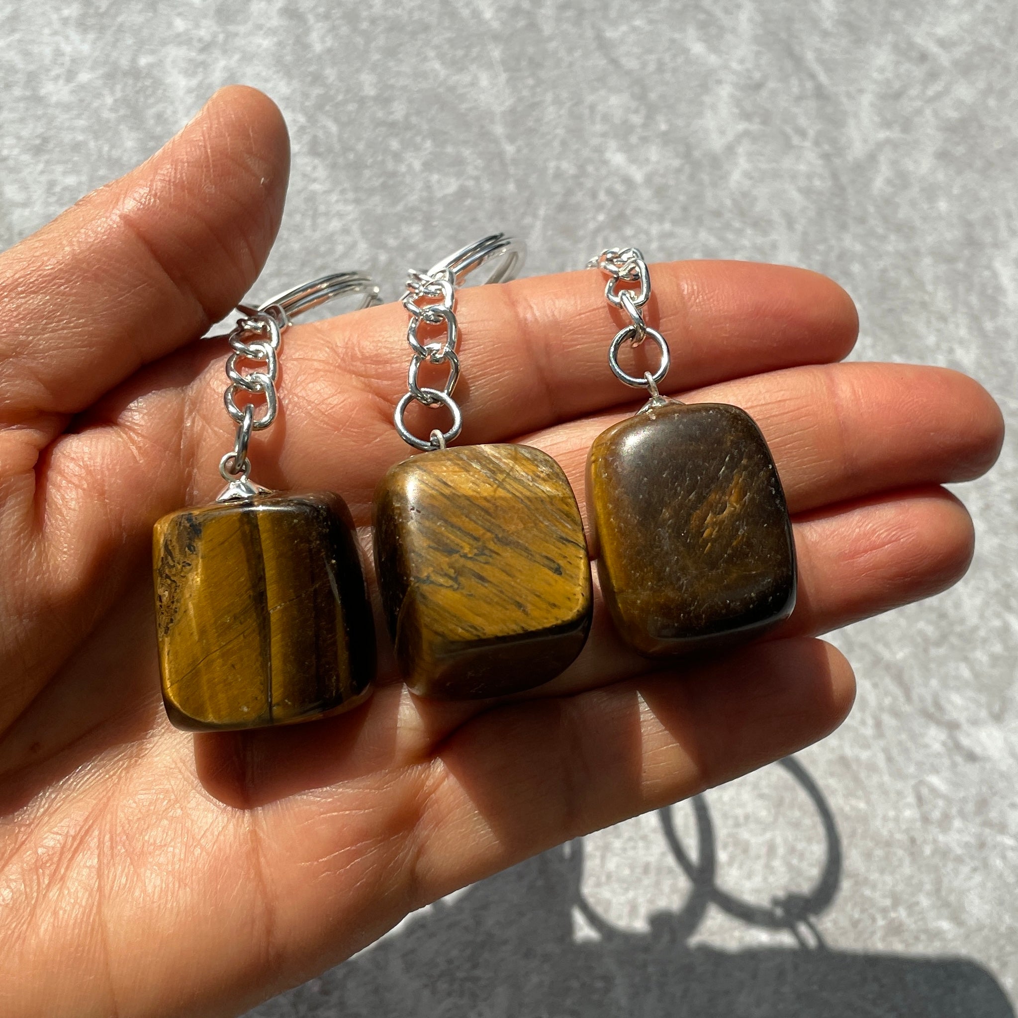 Tumbled Key Chain - Tigers Eye