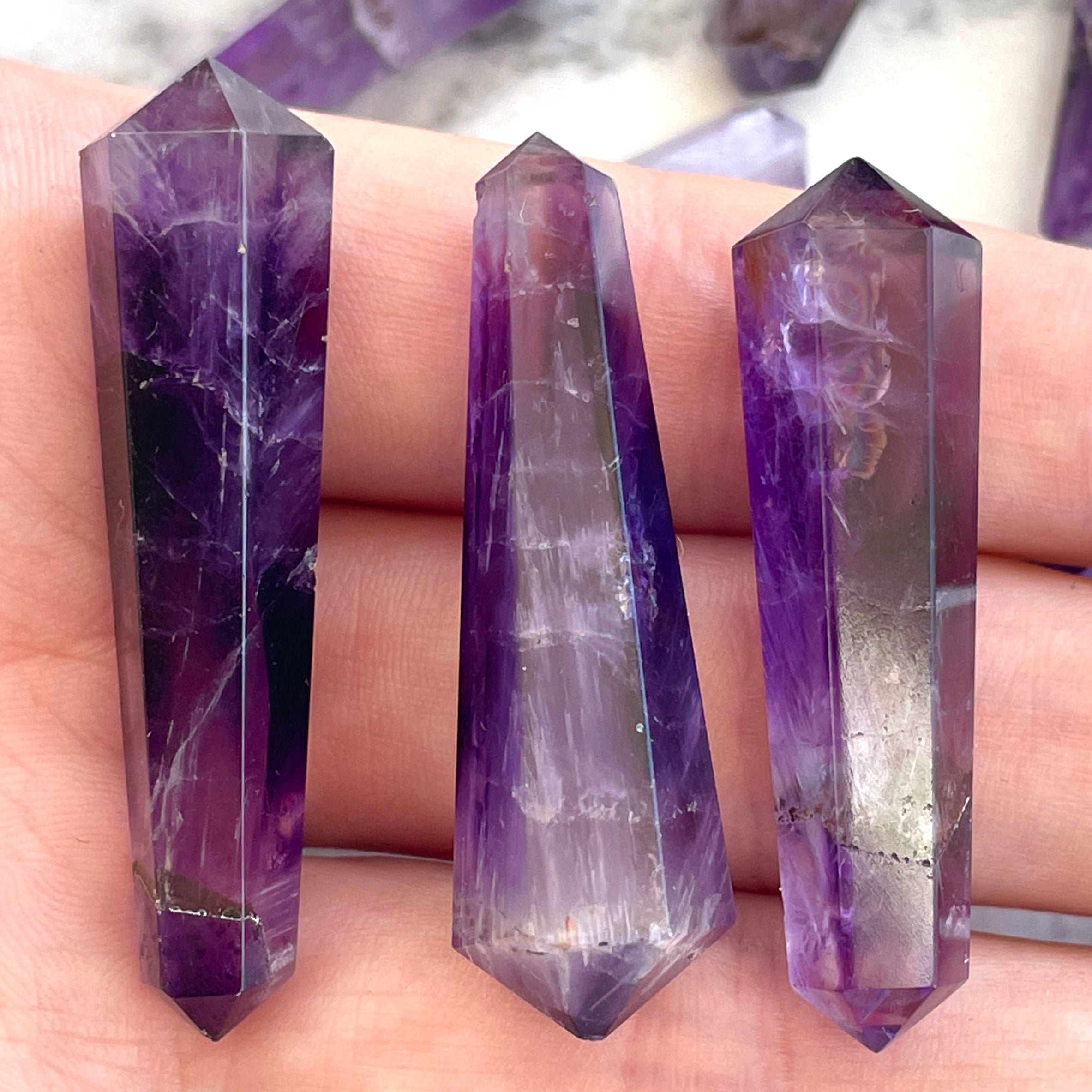 Chevron Amethyst DT Wand (4-6cm) (IN)