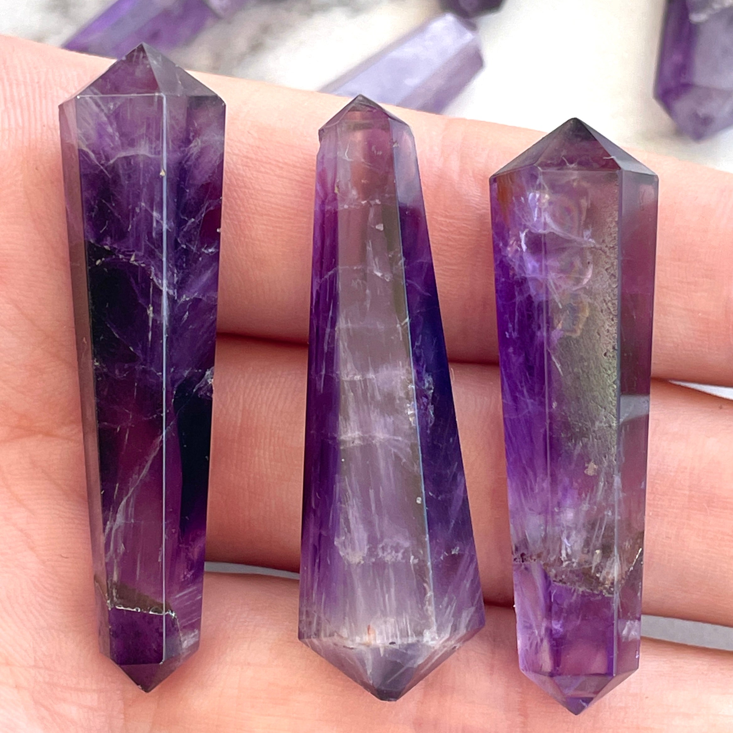 Chevron Amethyst DT Wand (4-6cm) (IN)