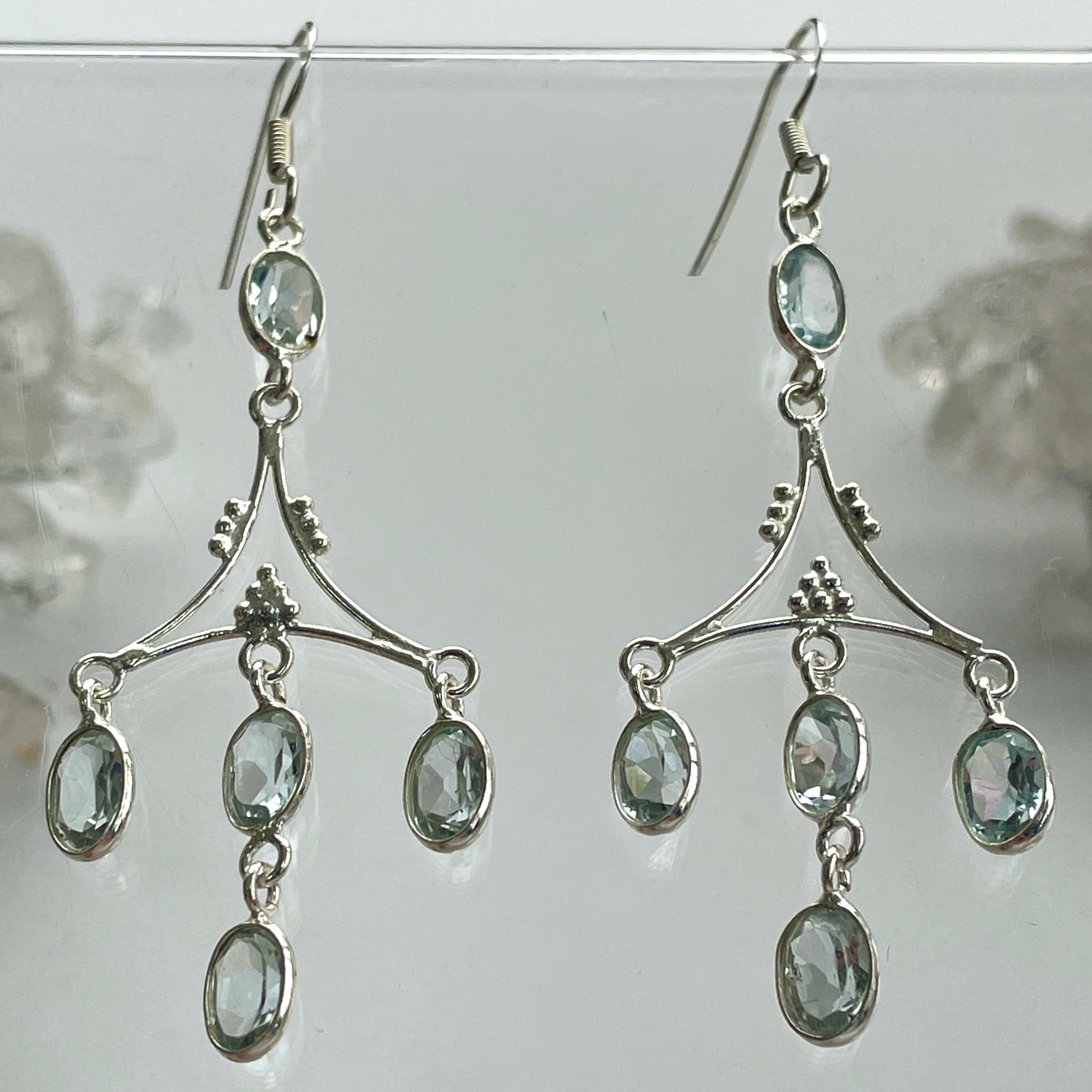 Blue Topaz Earrings - D