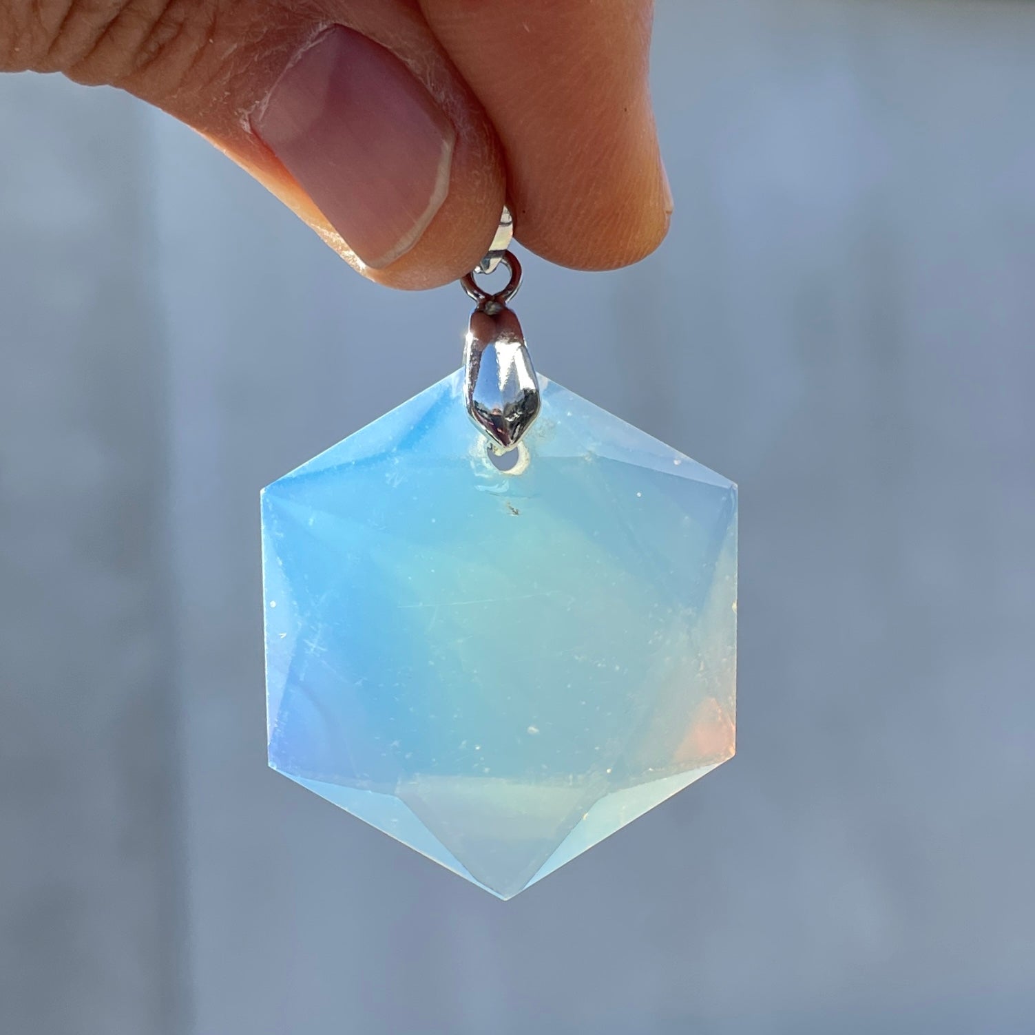 Opalite Hexagonal Pendant