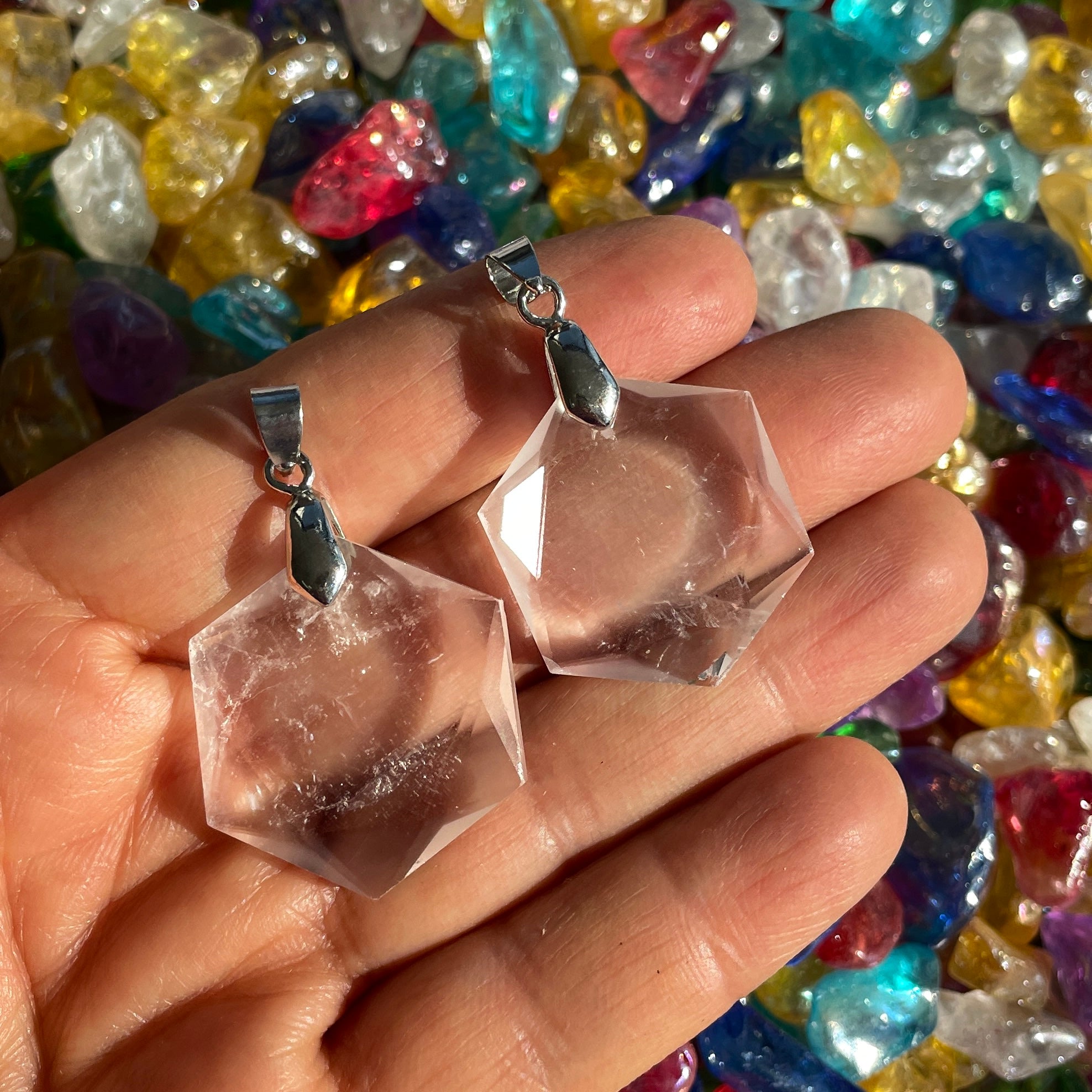 Clear Quartz Hexagonal Pendant