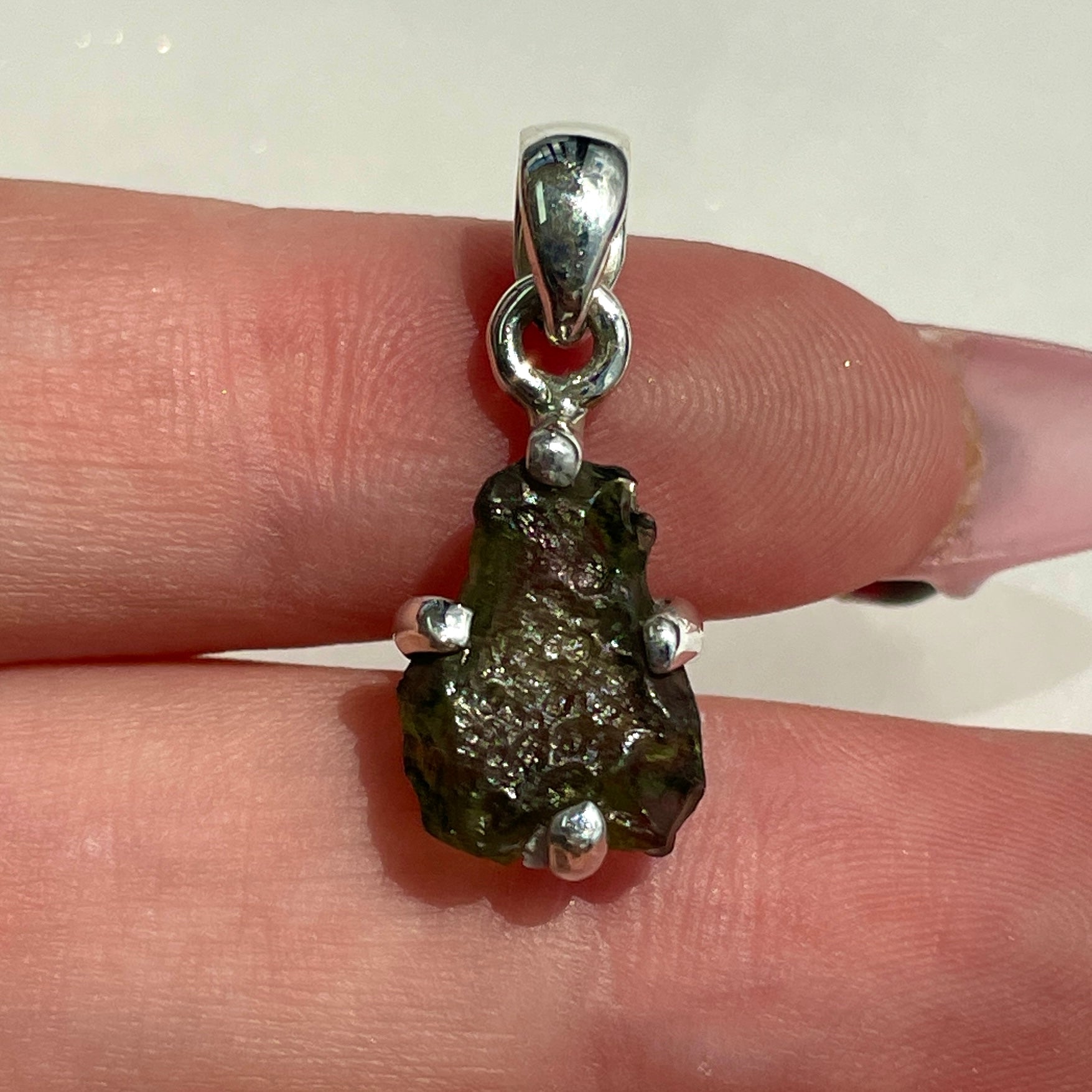 Moldavite - Silver Pendant M46