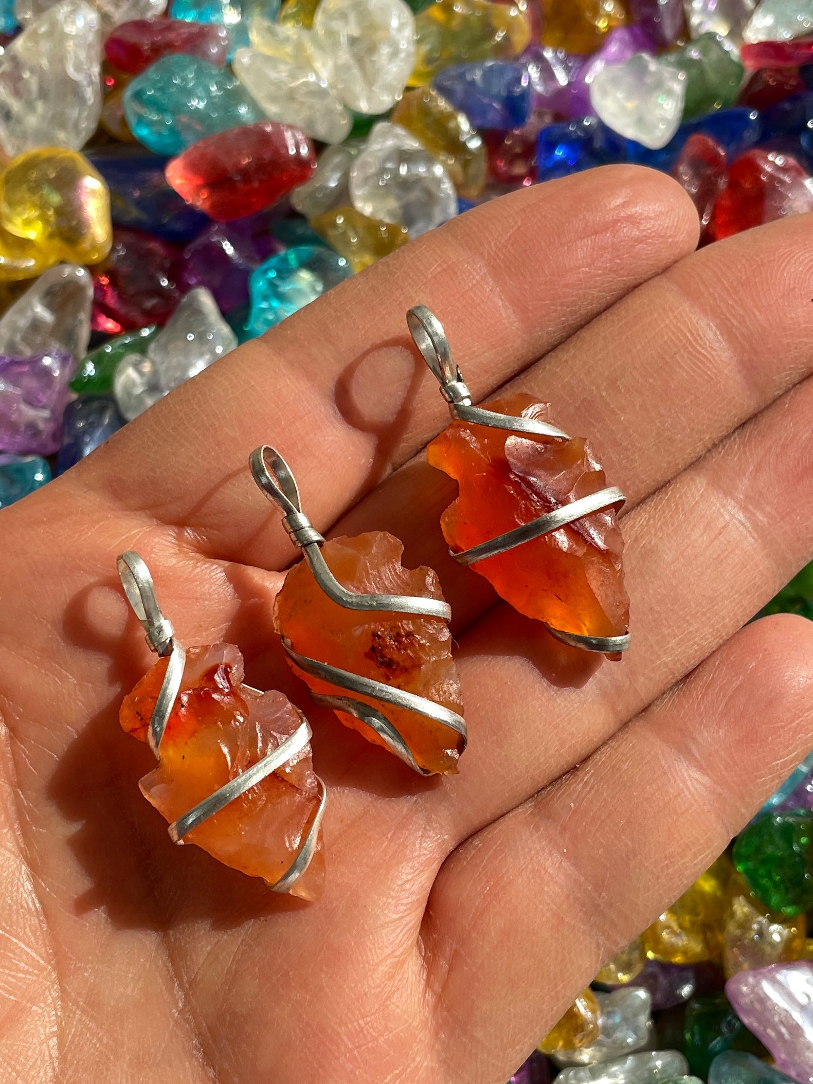 Carnelian - Wire Wrapped Arrowhead Pendant