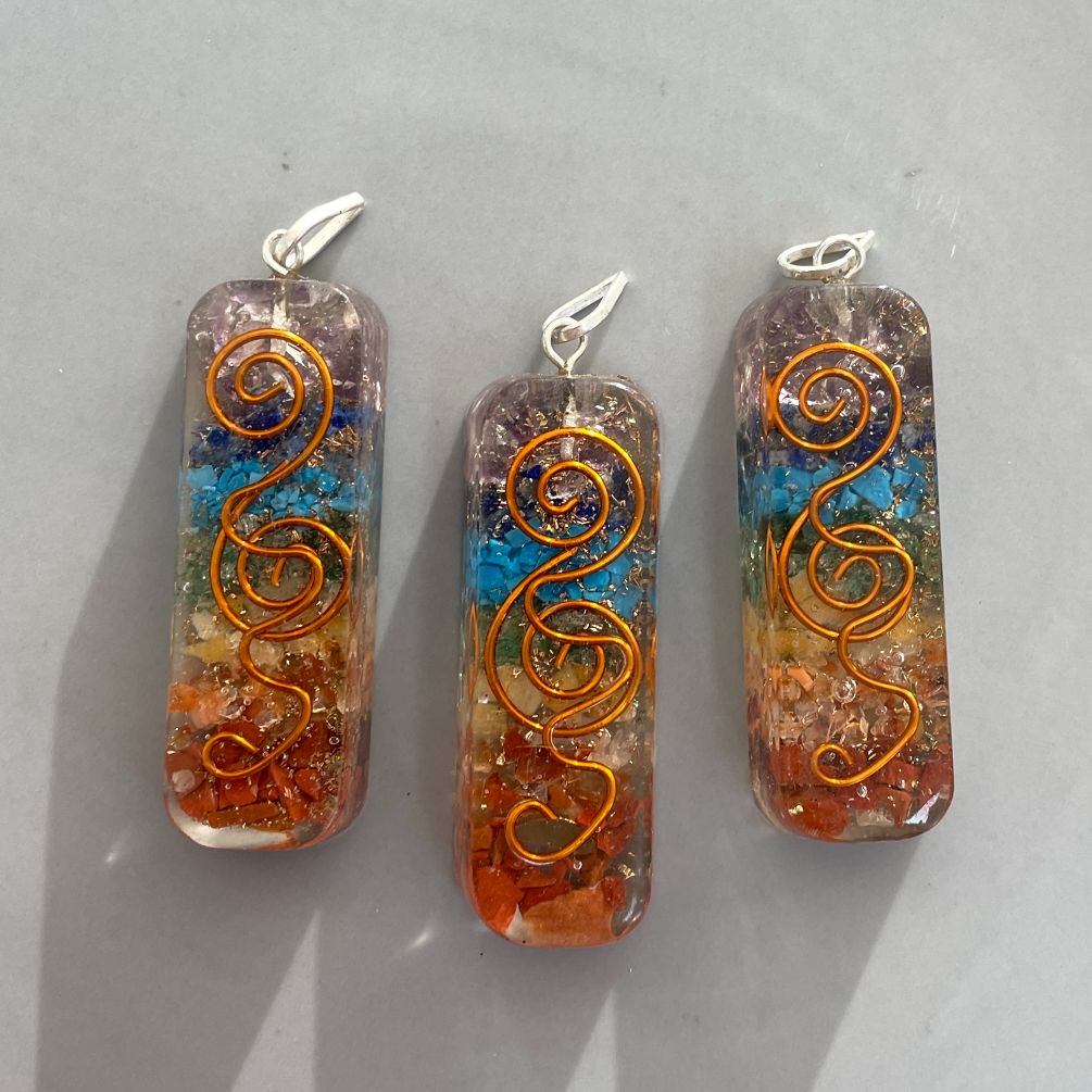 Orgonite Chakra Pendant - Rectangle