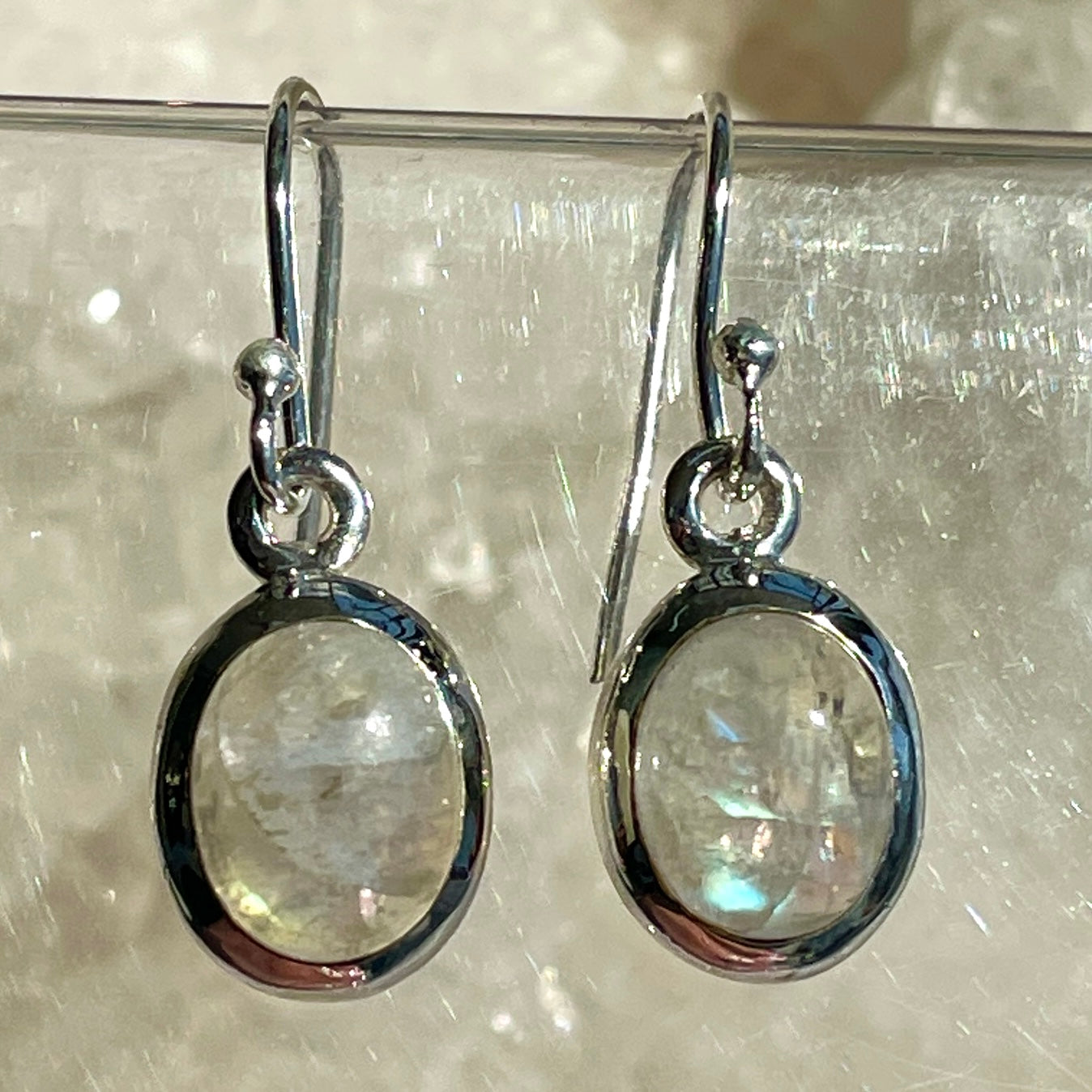 Rainbow Moonstone Earrings - H