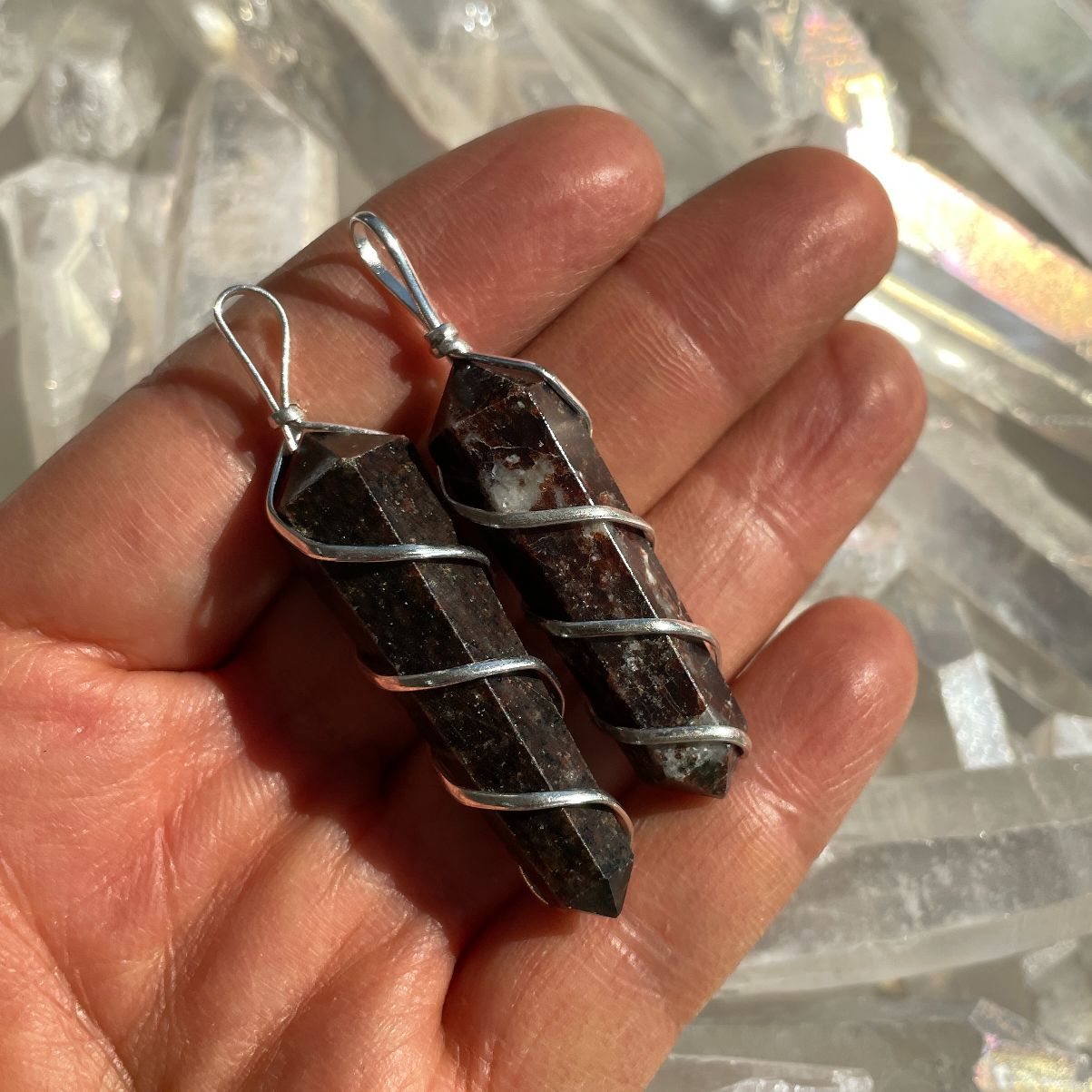 Garnet - Wire Wrapped DT Point Pendant