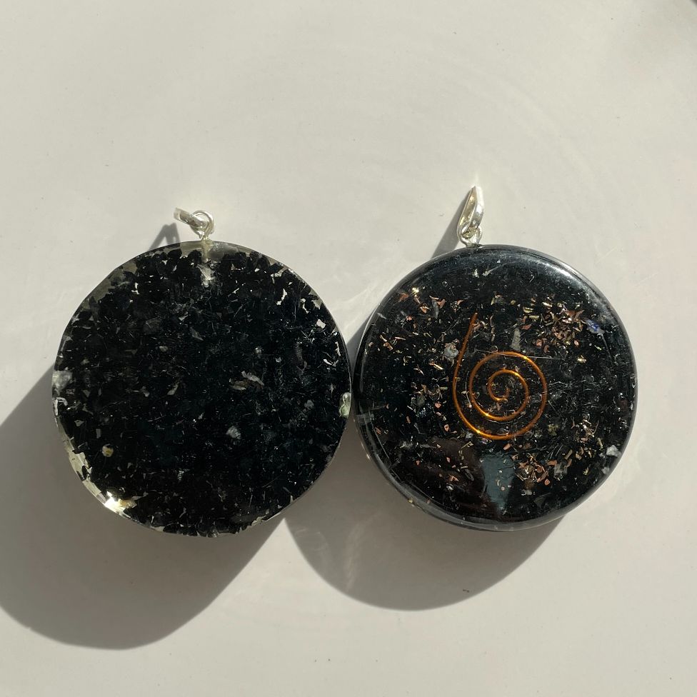 Orgonite Black Tourmaline Pendant - Circle